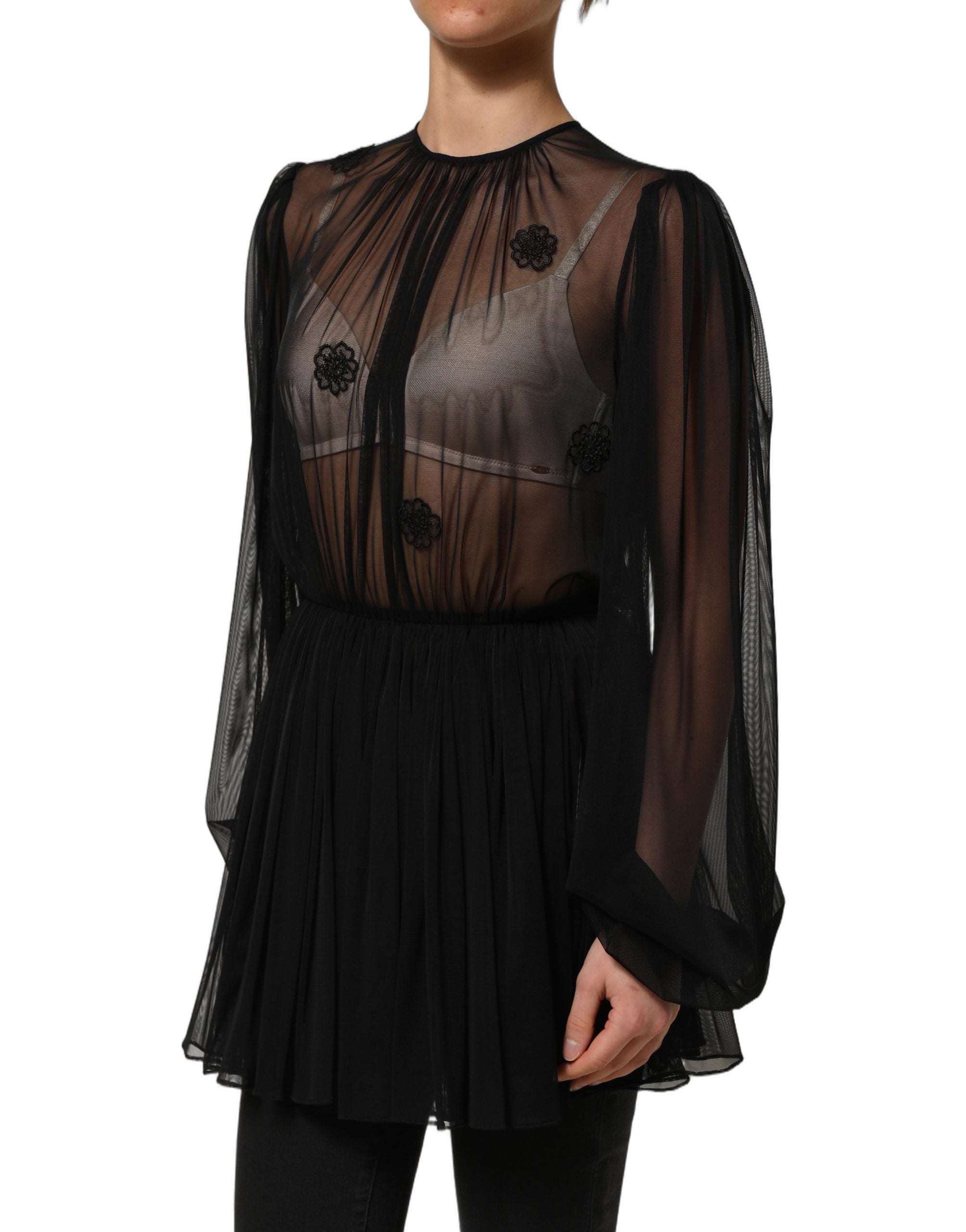 Dolce & Gabbana Sheer Mesh Blouse - Exquisite Italian Elegance