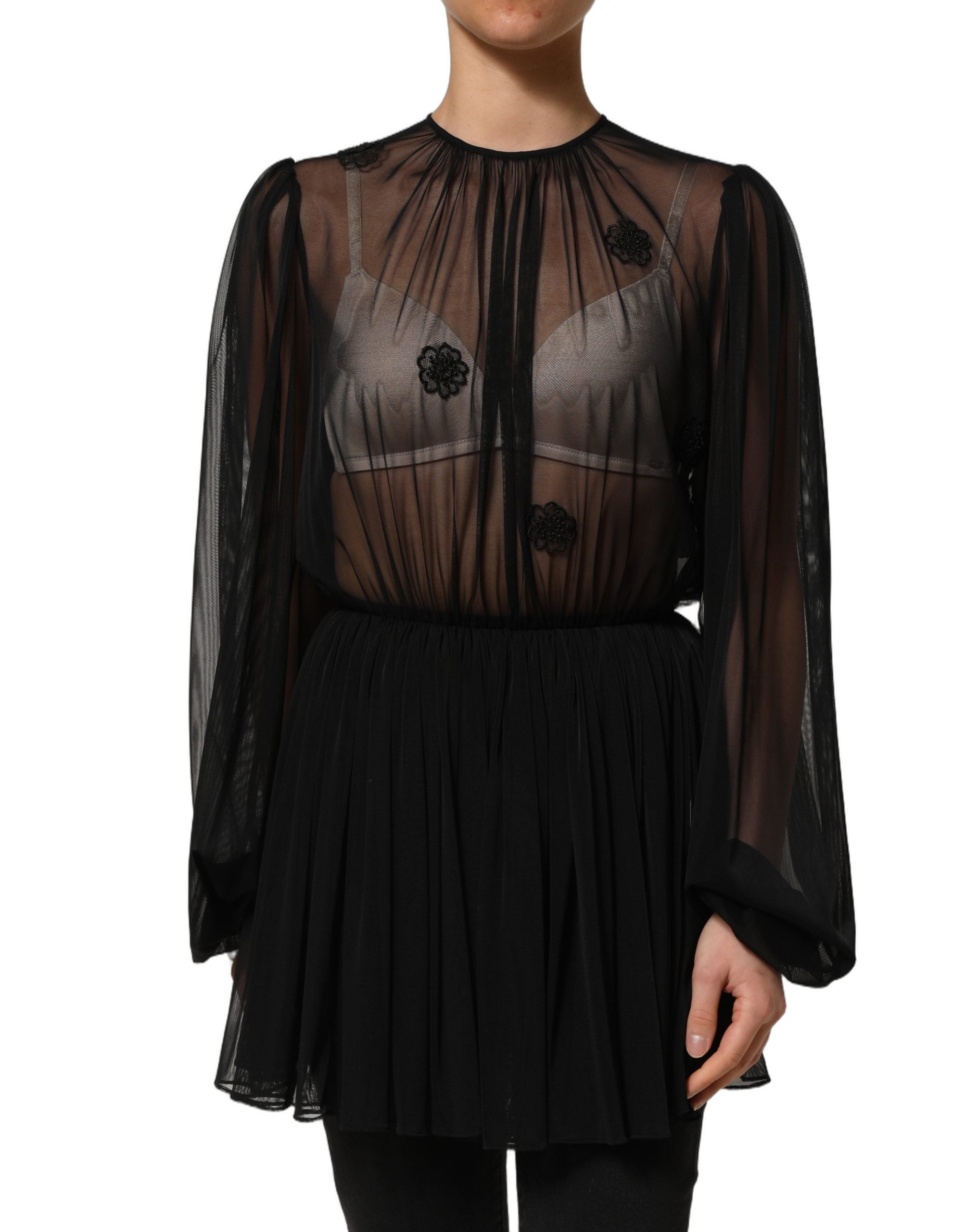Dolce & Gabbana Sheer Mesh Blouse - Exquisite Italian Elegance