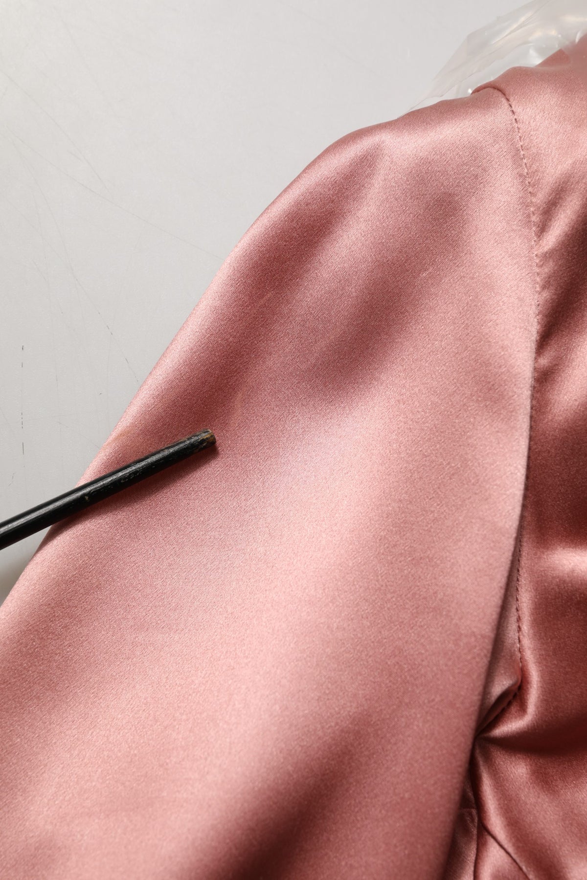 Dolce & Gabbana Pink Silk Satin V-neck Blouse Couture