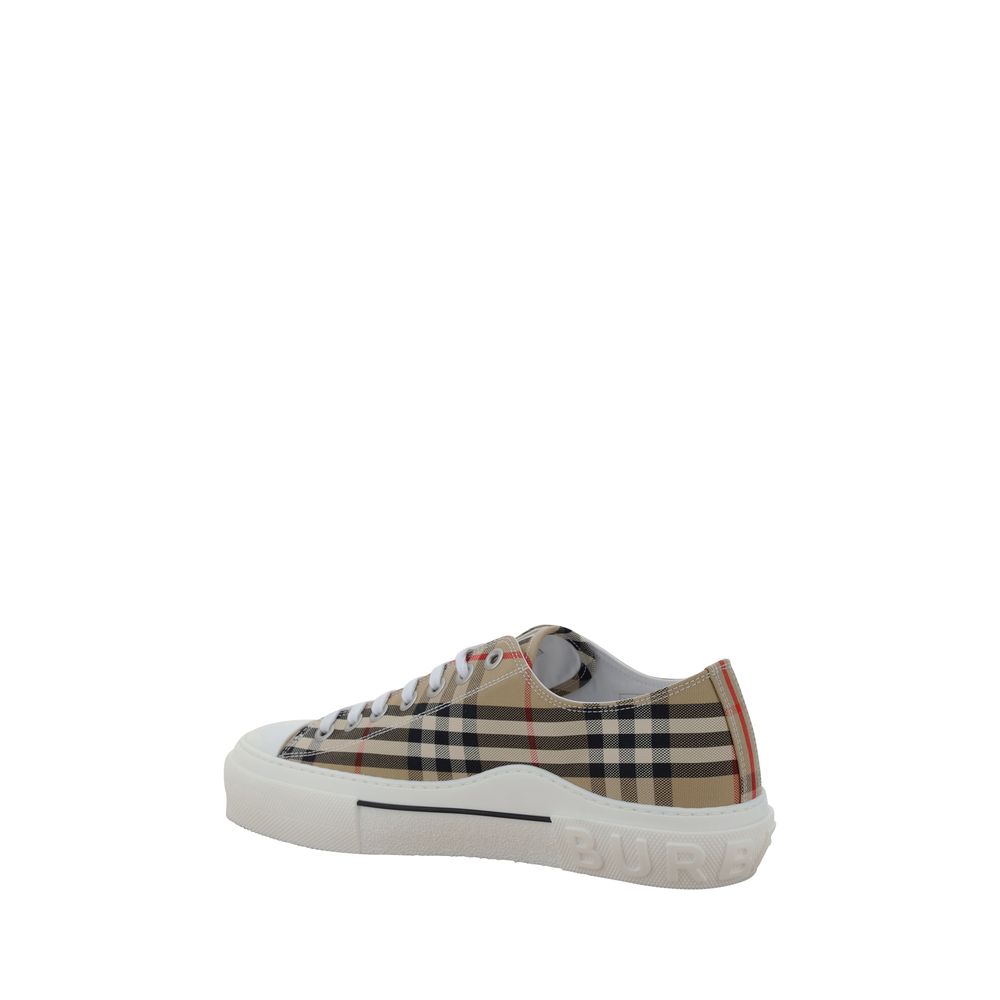 Burberry Brown Cotton Low Top Sneakers - Designer Luxury Footwear