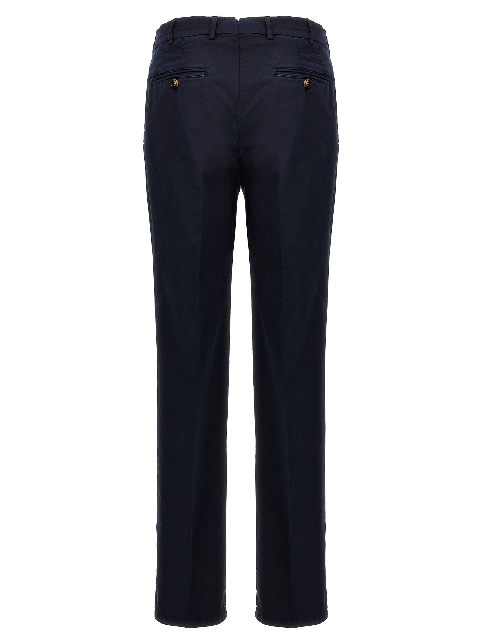 Brunello Cucinelli Blue Cotton Casual Pants - Designer Elegance