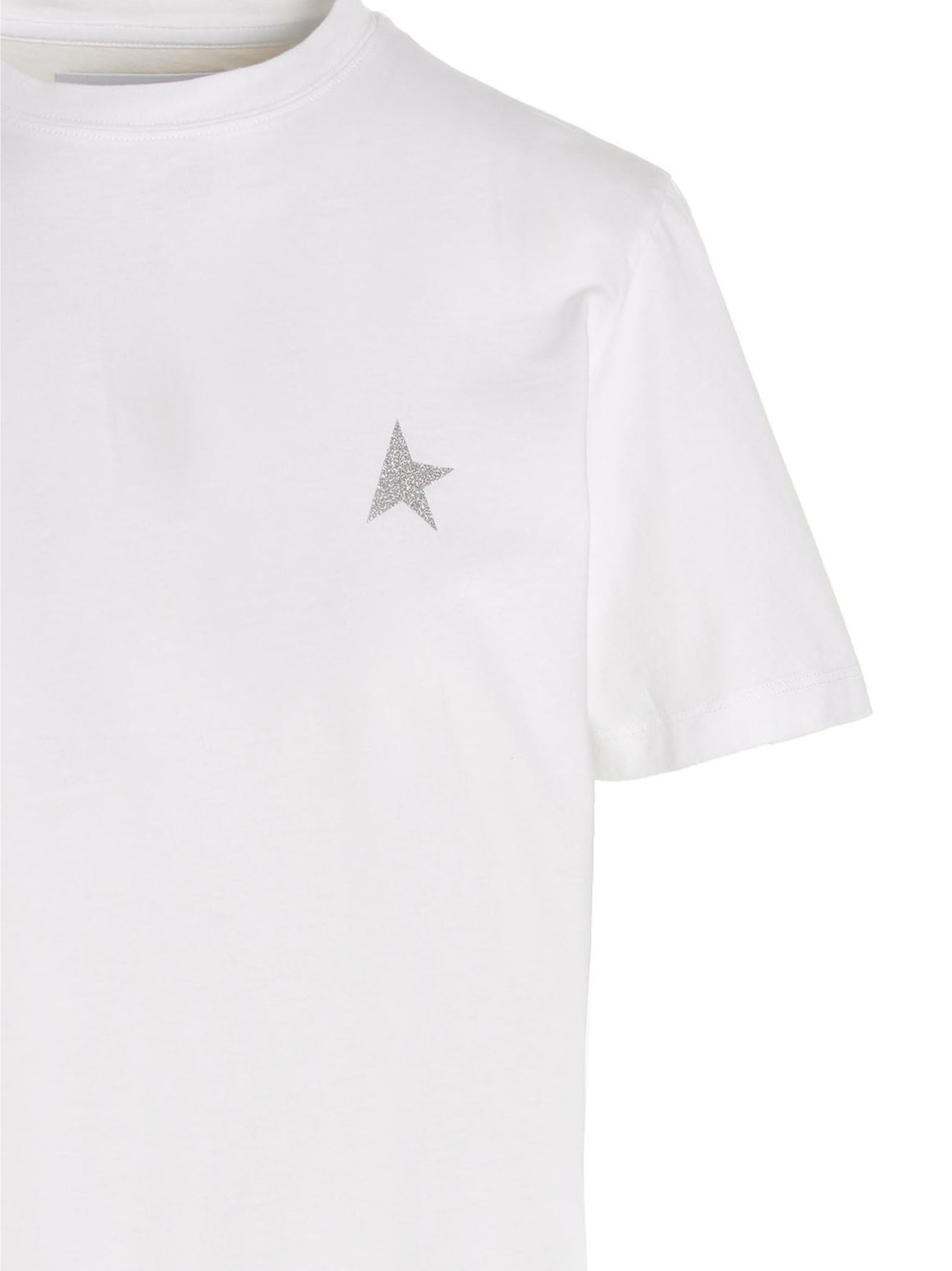 Golden Goose White Cotton T-Shirt | Designer Casual Couture