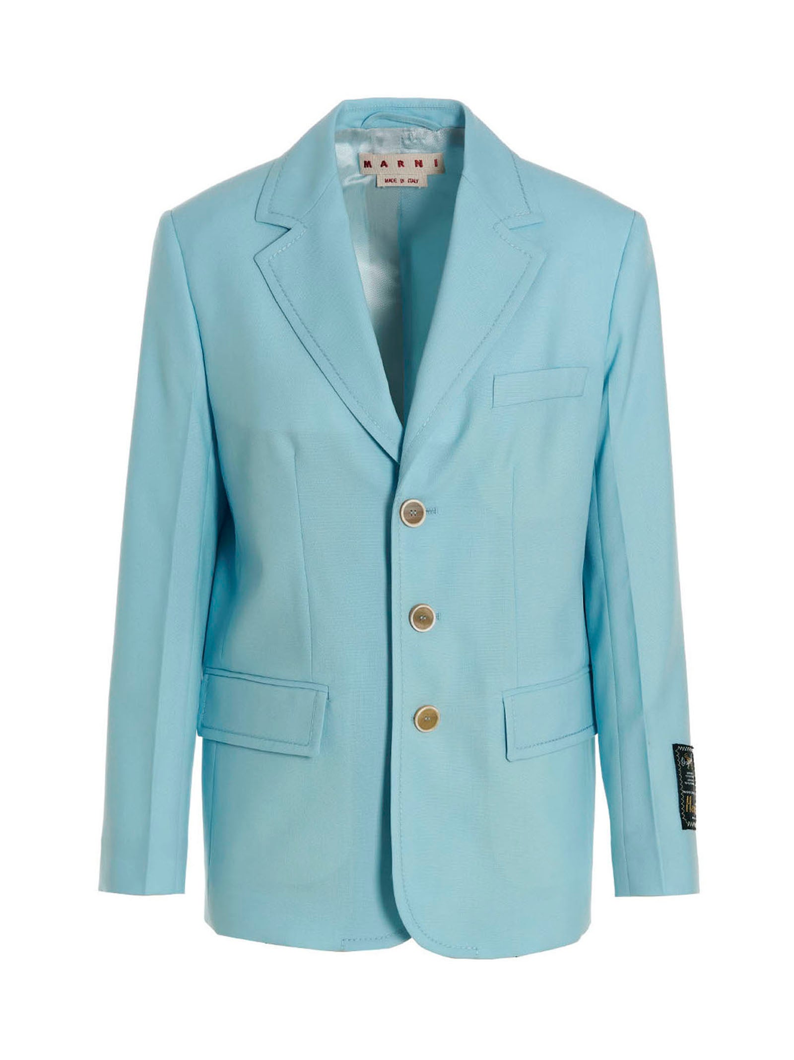 Marni Blue Virgin Wool Blazer - Timeless Elegance Redefined