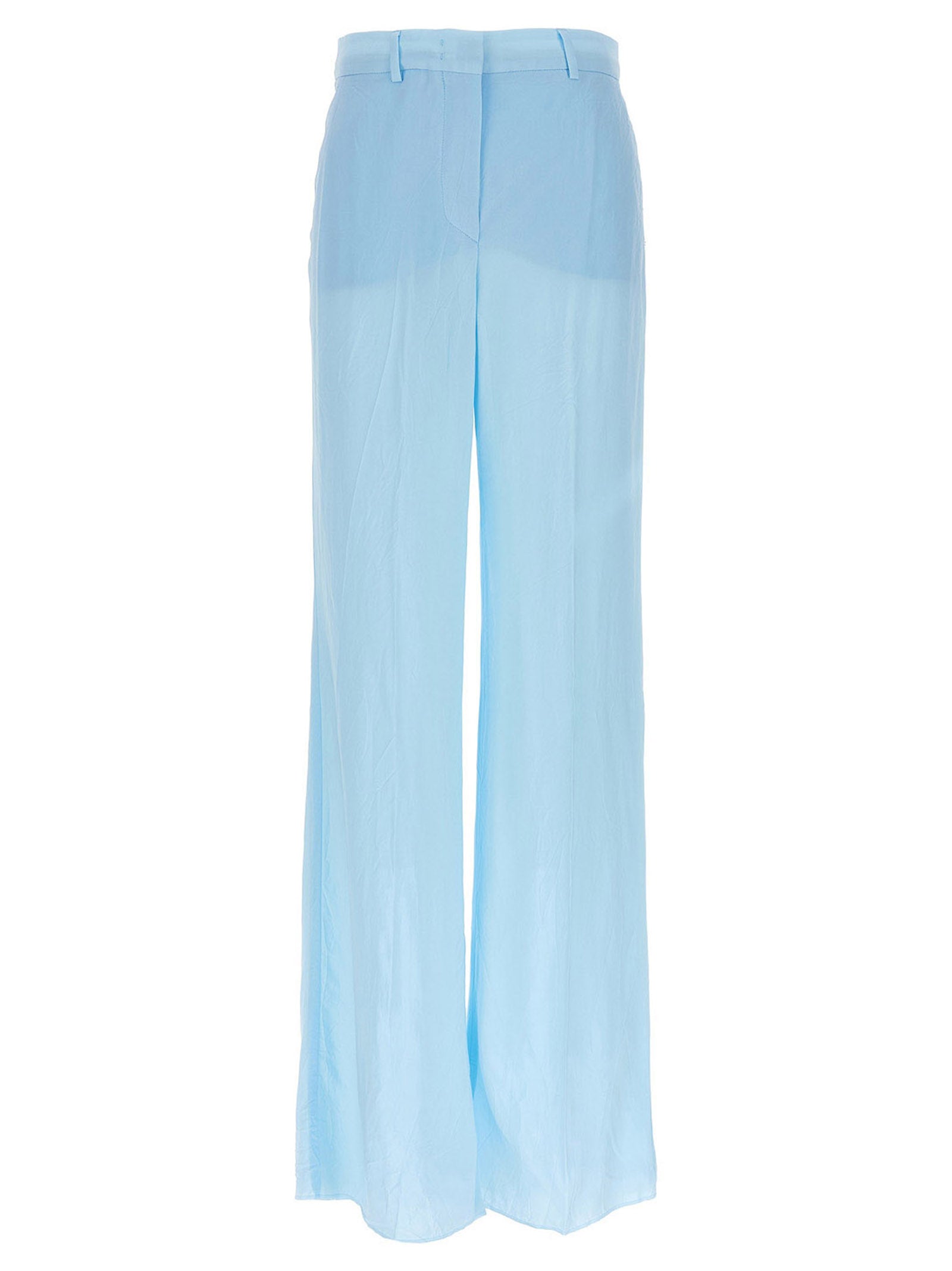 Sportmax Blue Viscose Casual Pants - Artisanal Eco-Chic Luxury