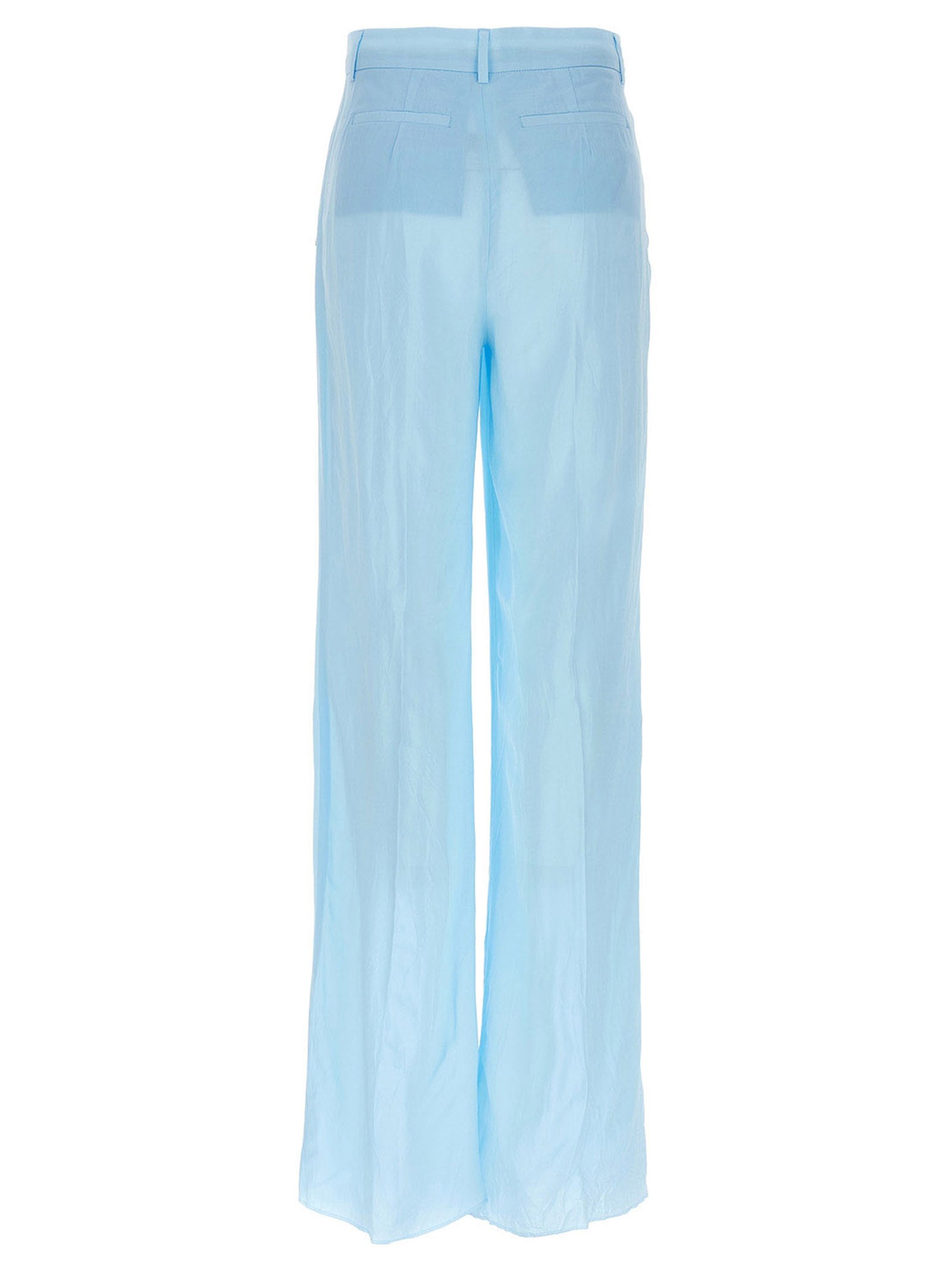 Sportmax Blue Viscose Casual Pants - Artisanal Eco-Chic Luxury