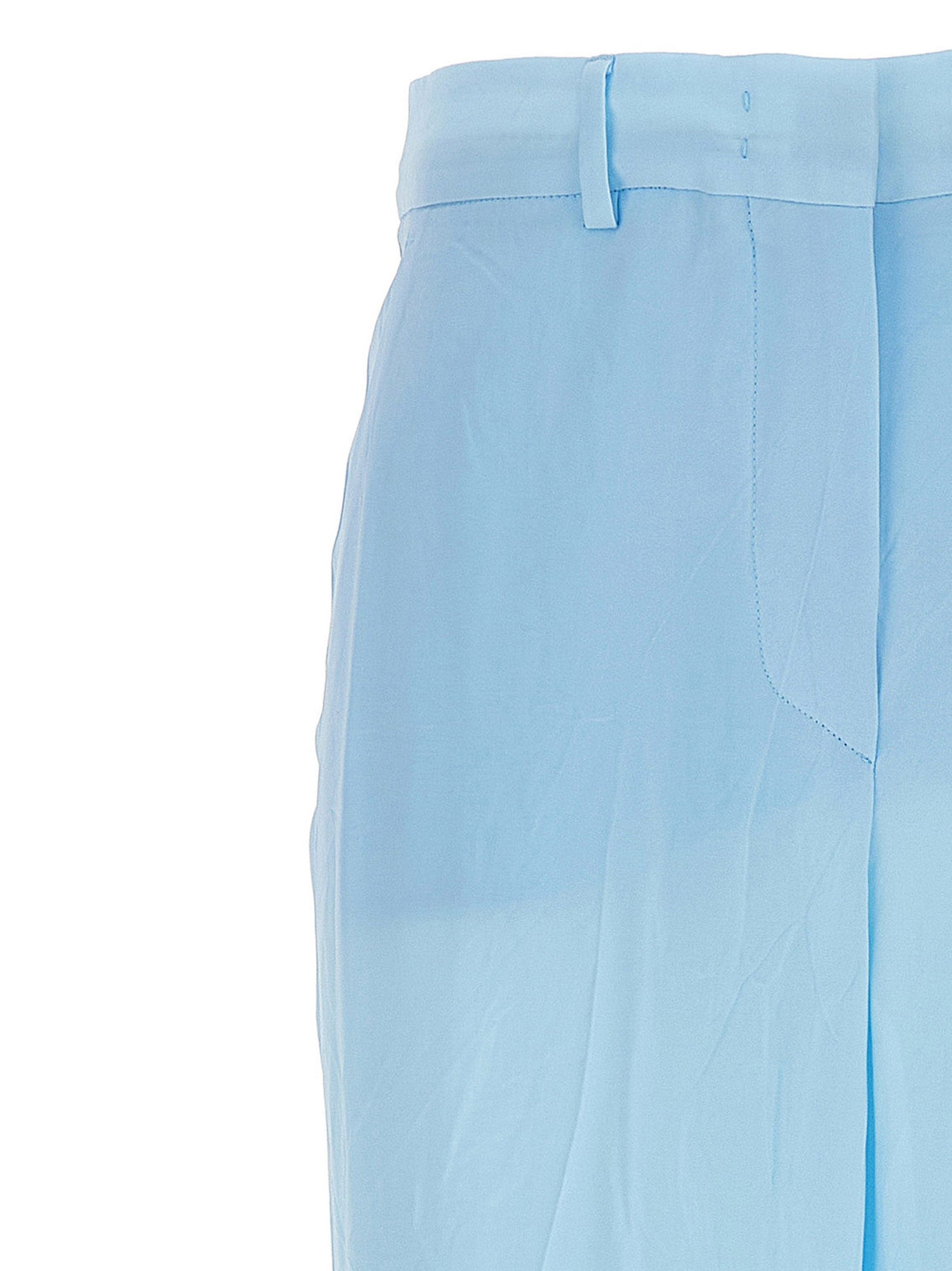 Sportmax Blue Viscose Casual Pants - Artisanal Eco-Chic Luxury