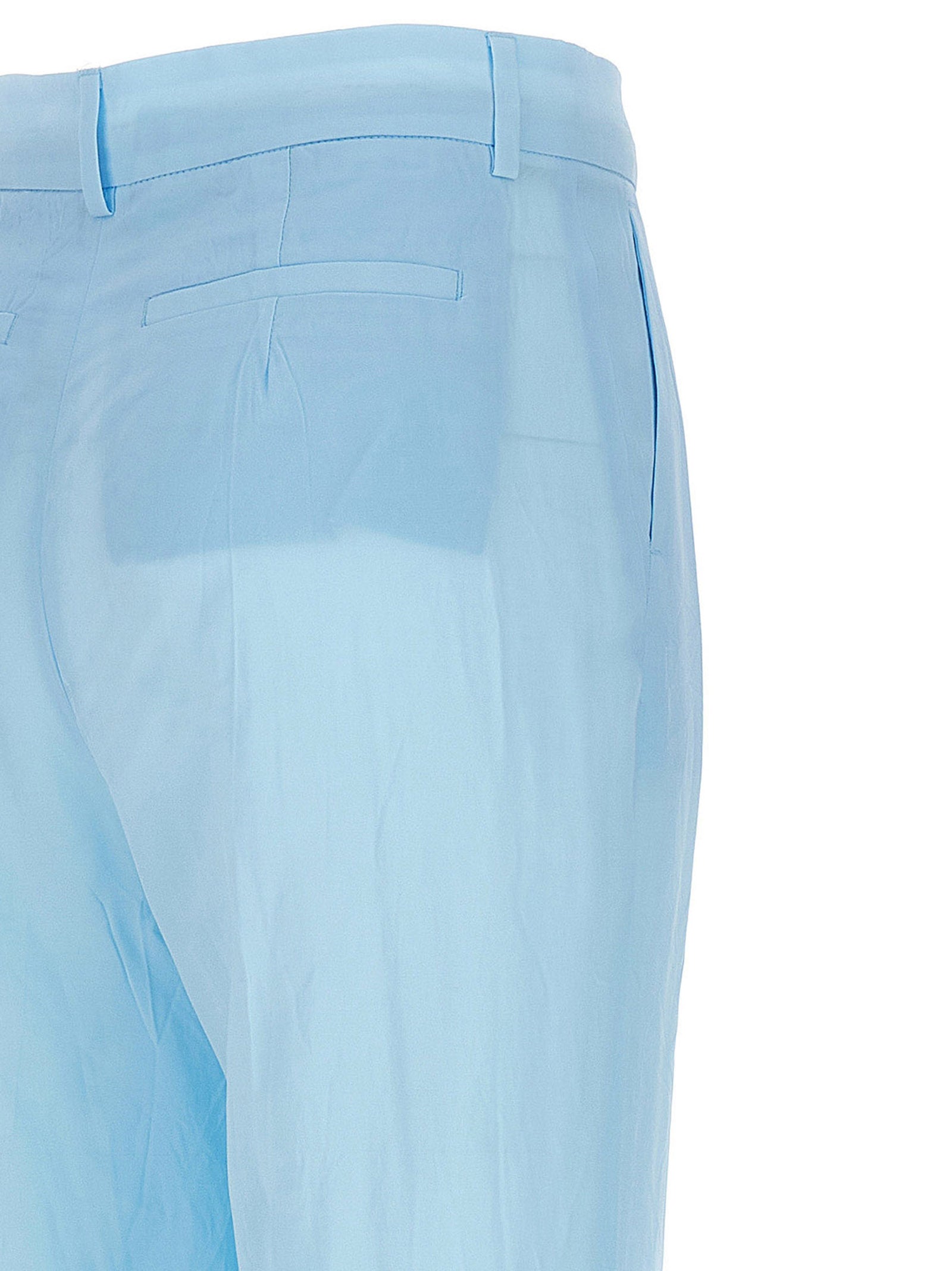 Sportmax Blue Viscose Casual Pants - Artisanal Eco-Chic Luxury