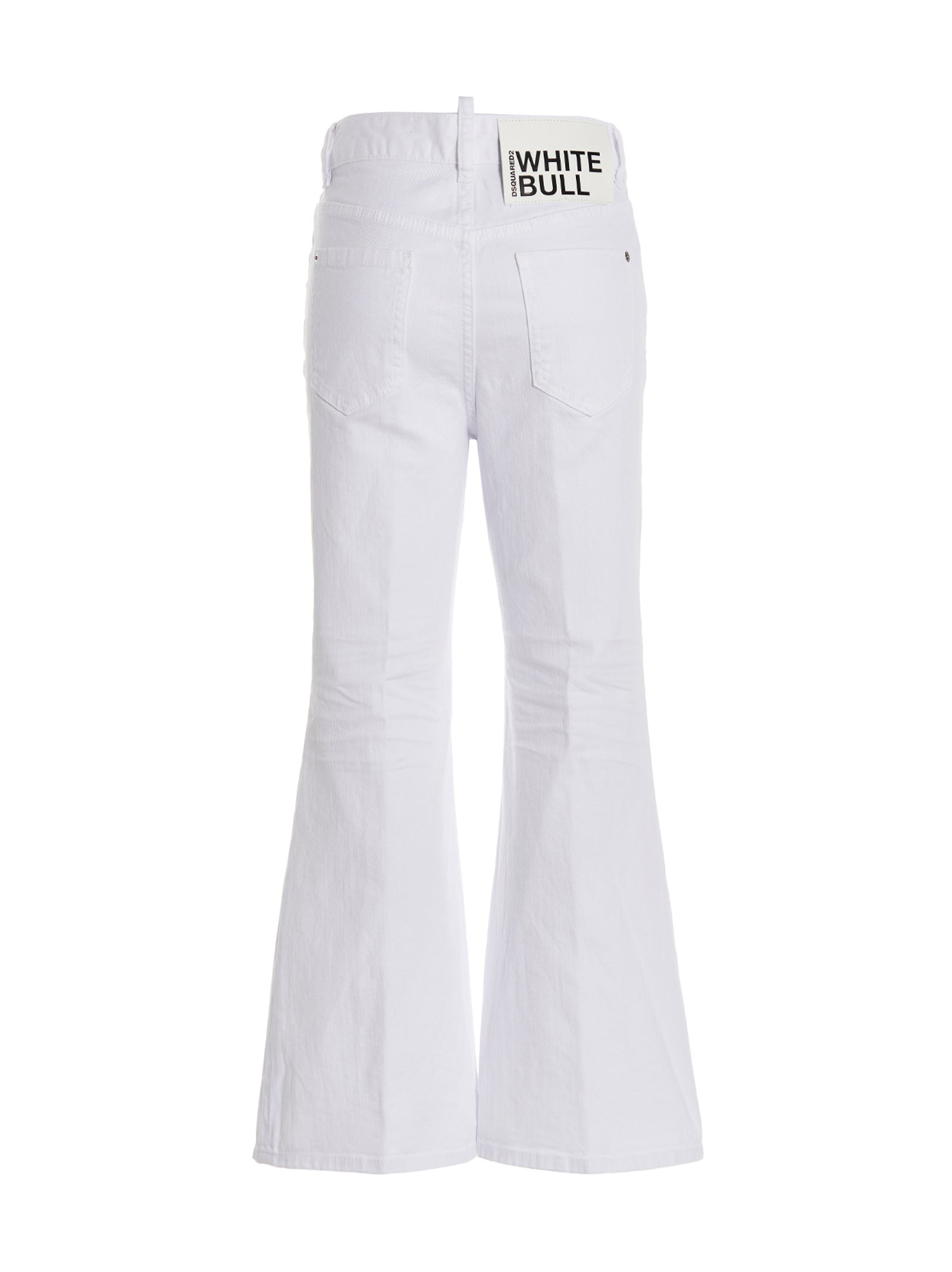 Dsquared² White Cotton Flared Jeans