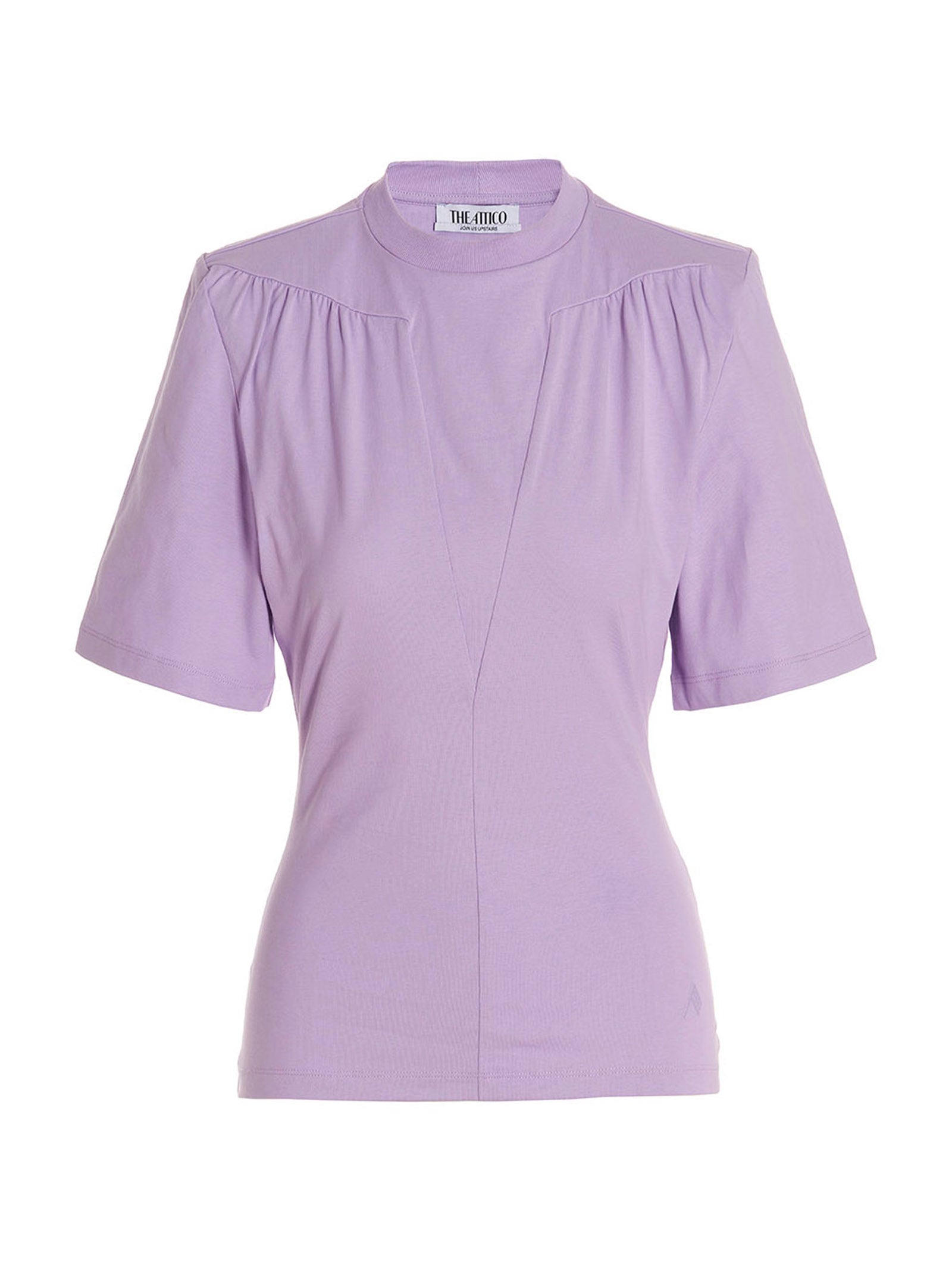 The Attico Purple Cotton T-Shirt - Couture Elegance Redefined