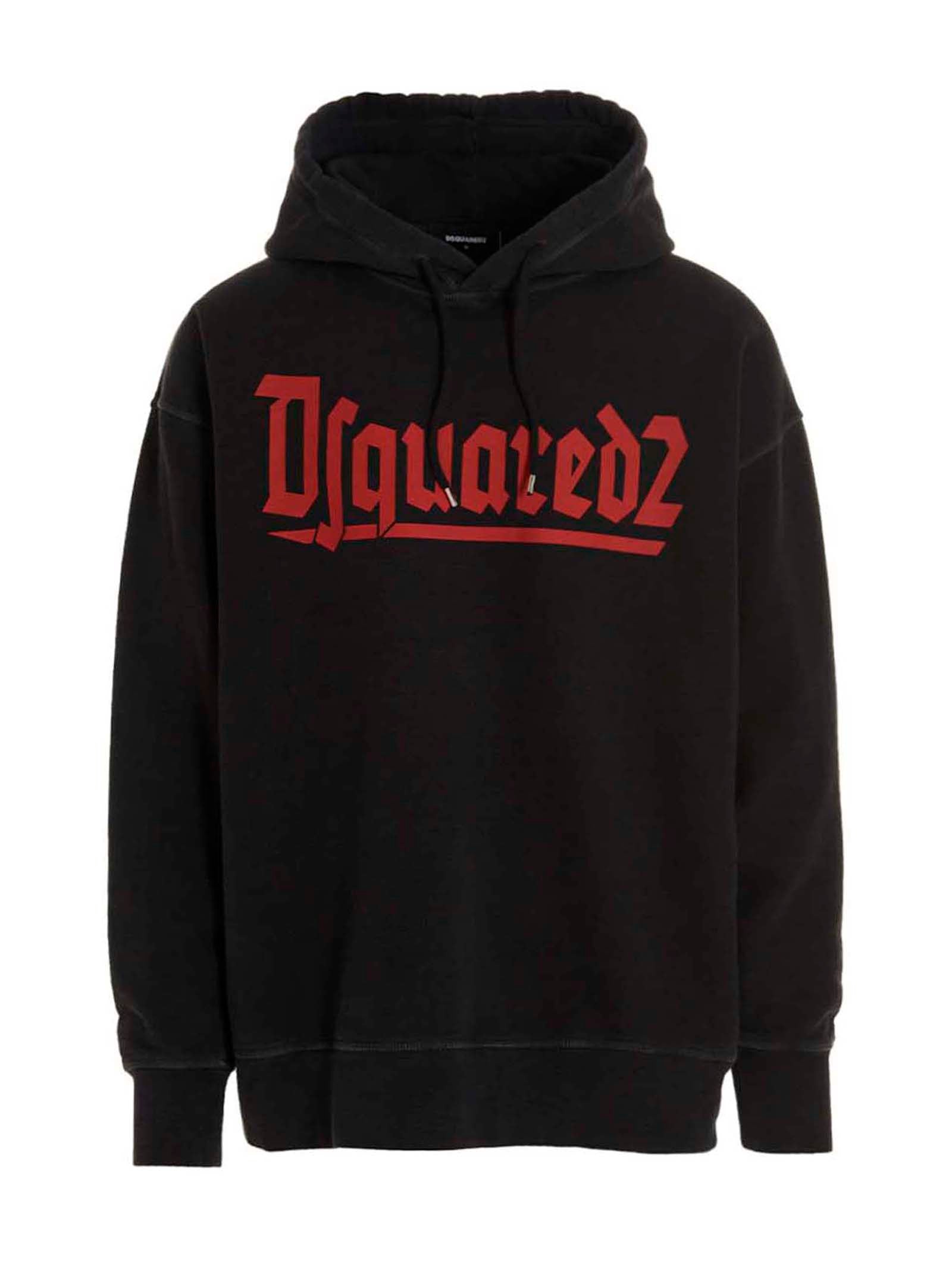 Dsquared² Black Cotton Sweatshirt - Designer Urban Luxury Couture