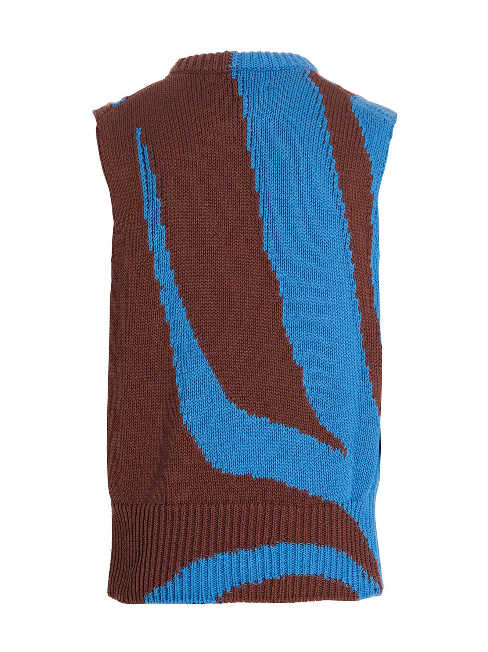 Elevate your wardrobe with the Jil Sander Multicolor Cotton Sleeveless Sweater, a masterpiece of artisanal luxury crafted from soft cotton, perfect for sophisticated layering.