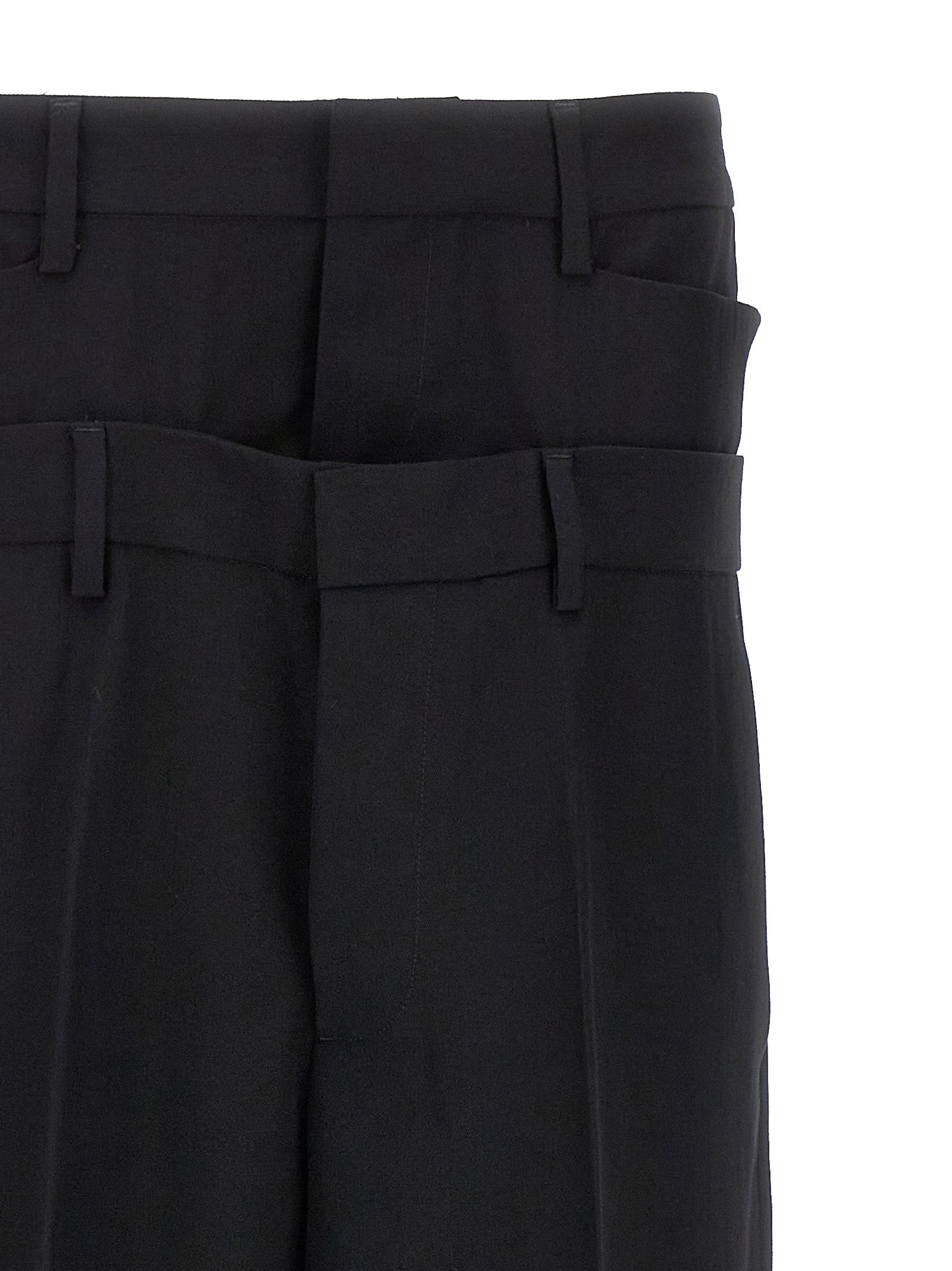 Dsquared² Black Virgin Wool Dress Pants – Designer Couture Elegance