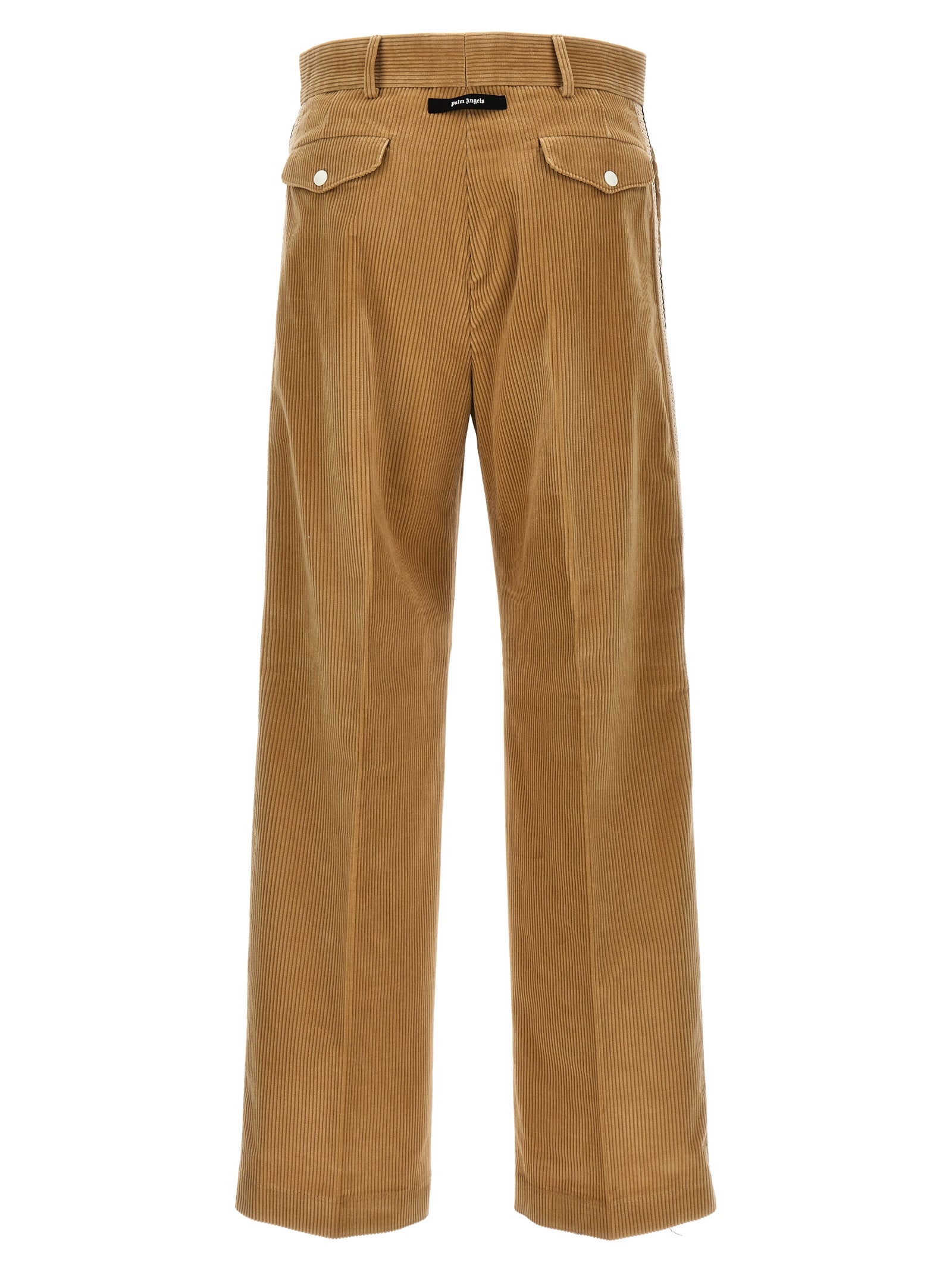 Discover the elegance of Palm Angels Beige Cotton Casual Pants, where luxurious craftsmanship meets timeless style for the discerning individual.