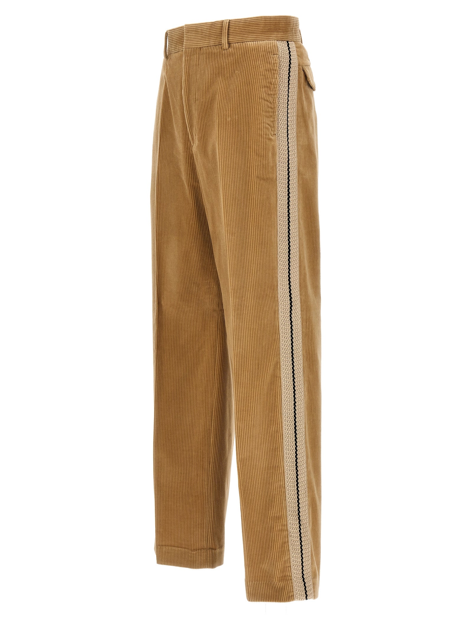 Elevate your style with Palm Angels Beige Cotton Casual Pants, where exquisite craftsmanship meets timeless elegance, perfect for the discerning individual.