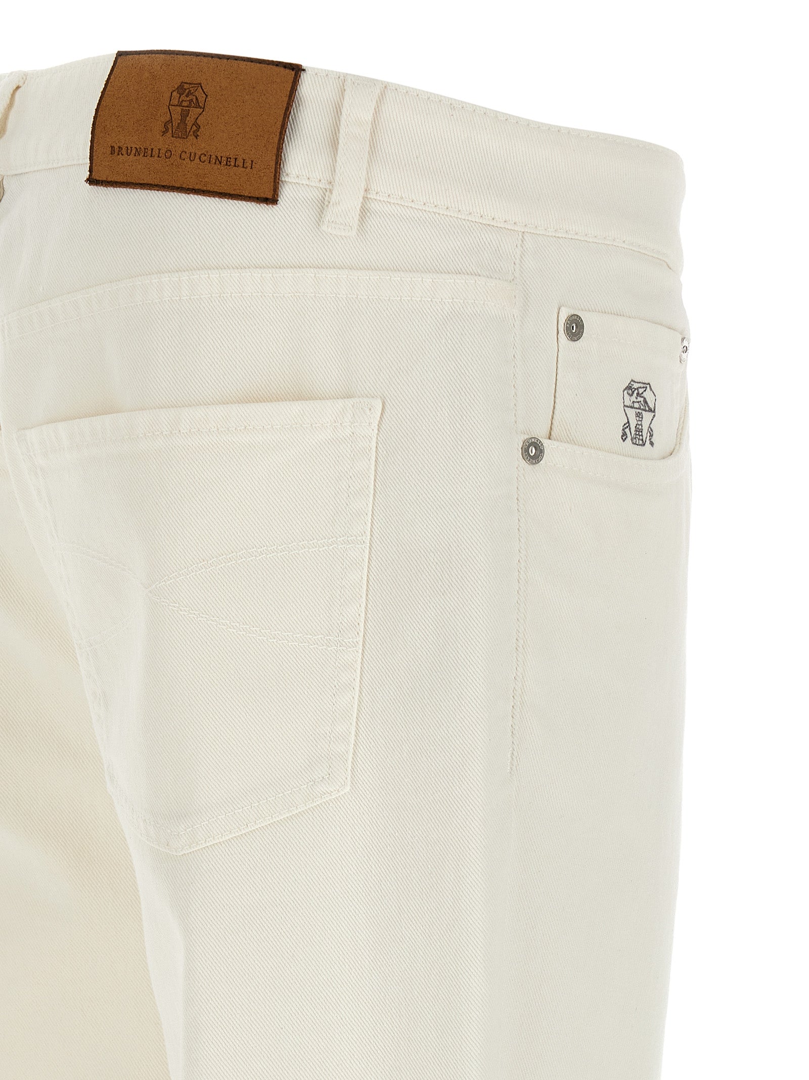 Brunello Cucinelli White Cotton Jeans Denim - Artisanal Luxury Fashion