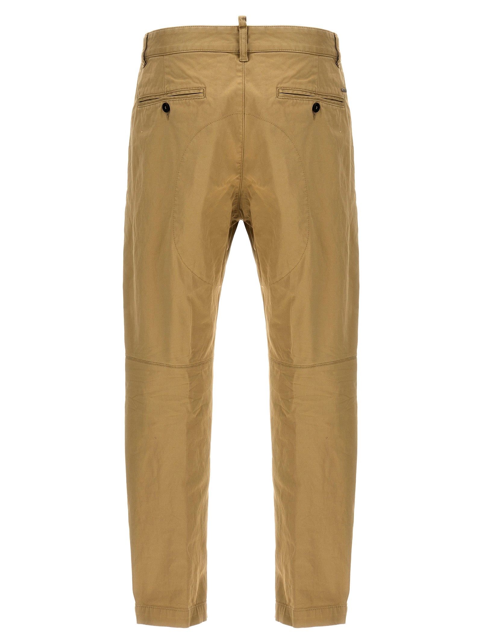 Dsquared² Beige Cotton Chino Pants | Designer Luxury Couture