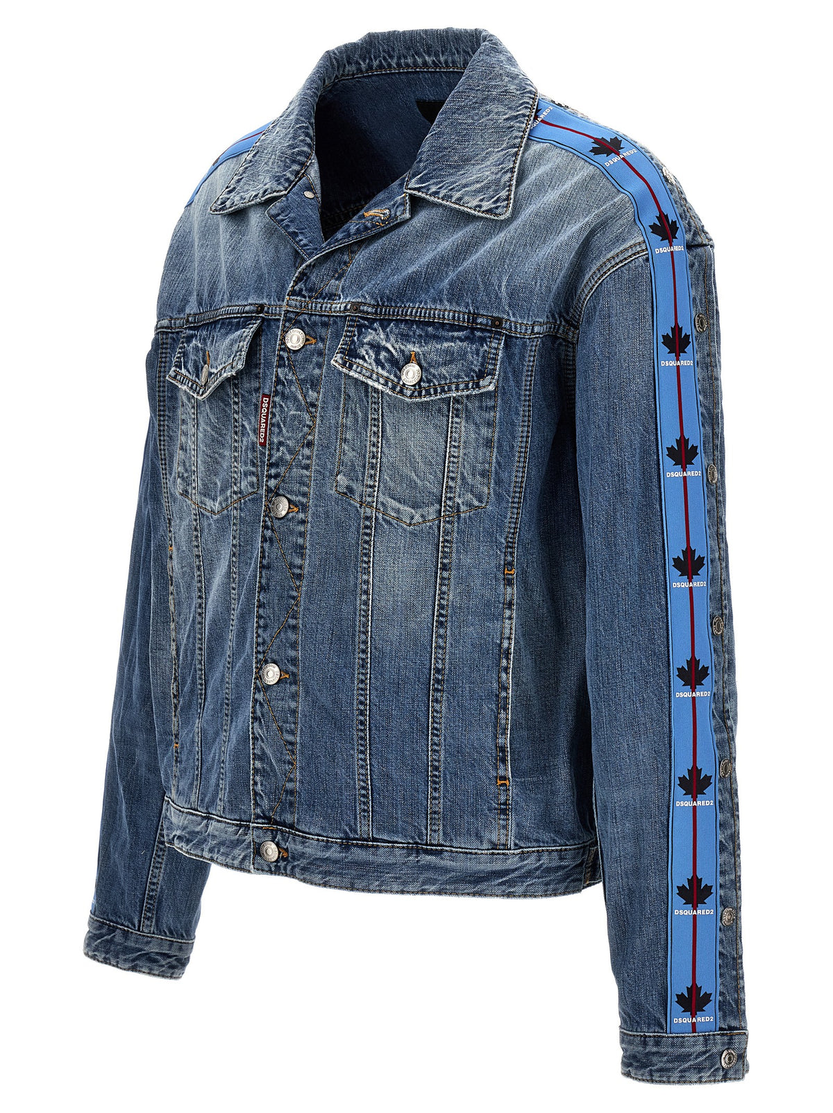 Elevate your wardrobe with the DSQUARED2 Blue Cotton Denim Jacket, a masterpiece of Italian craftsmanship that embodies sophistication and timeless elegance for the discerning individual.
