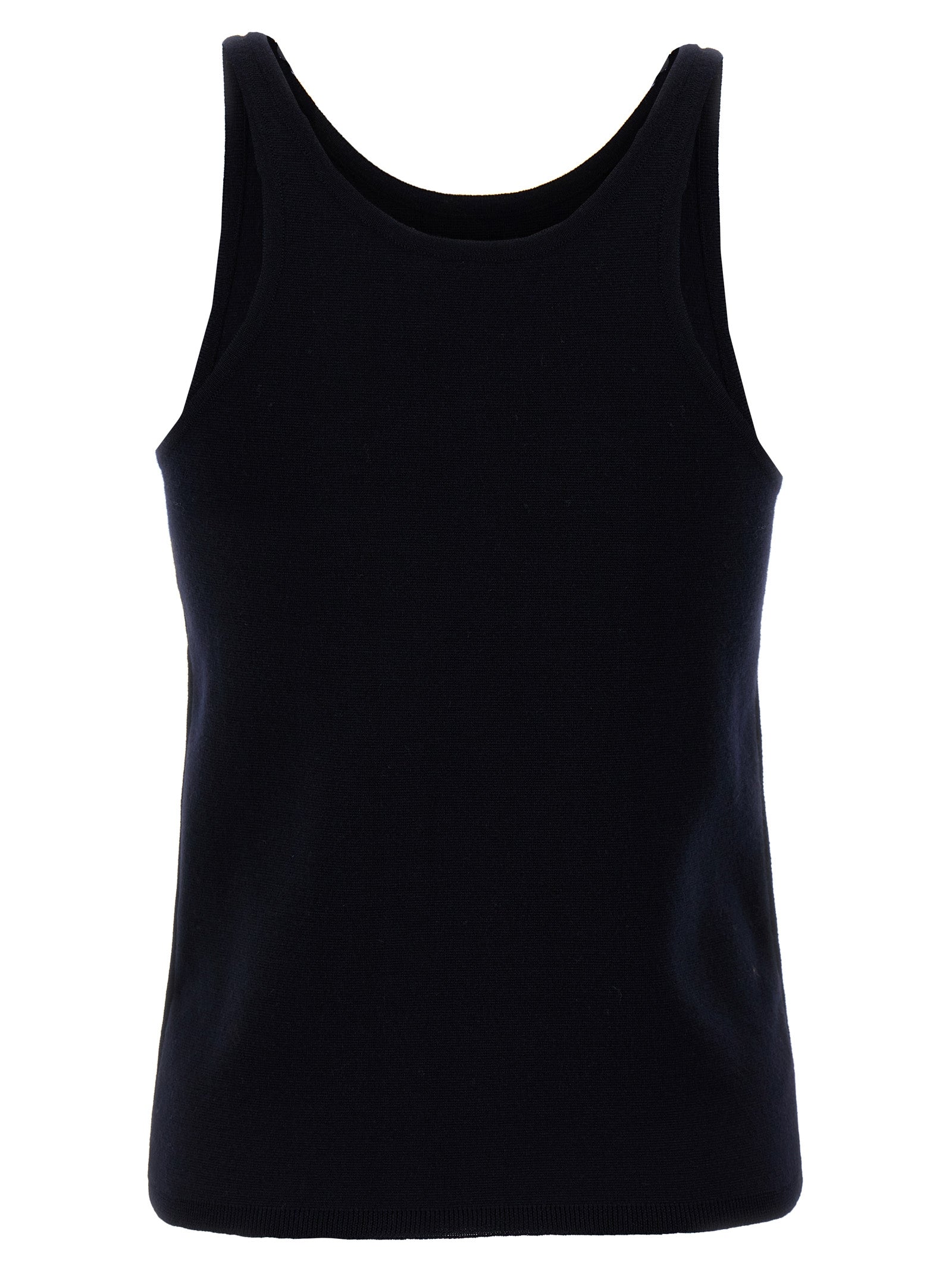 Indulge in the Max Mara Blue Virgin Wool Tank Top, a luxurious blend of elegance and comfort, perfect for sophisticated layering and timeless style.