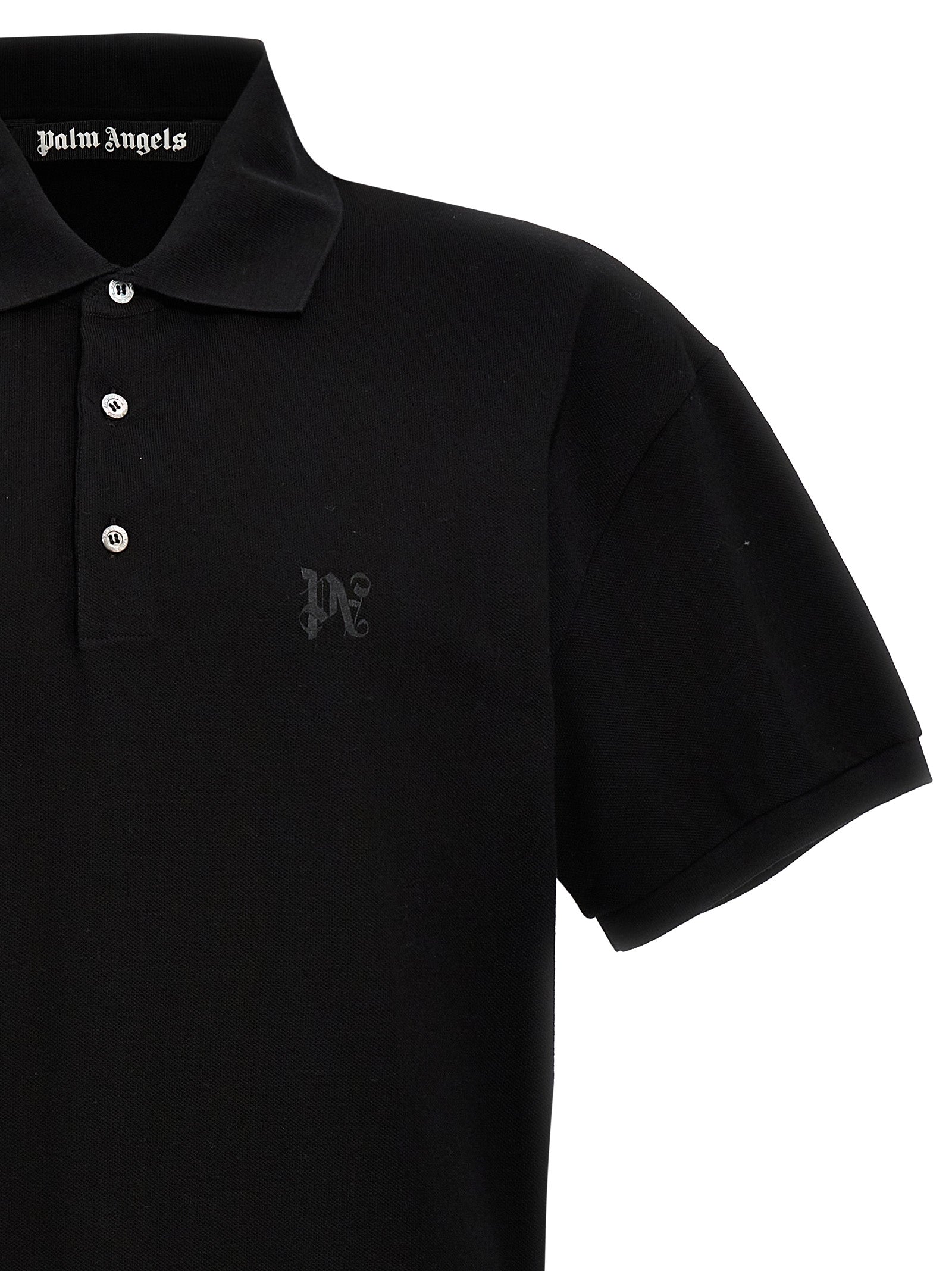 Elevate your style with the Palm Angels Black Polyester Polo Shirt, a luxurious blend of Italian craftsmanship and bold design, perfect for discerning trendsetters.