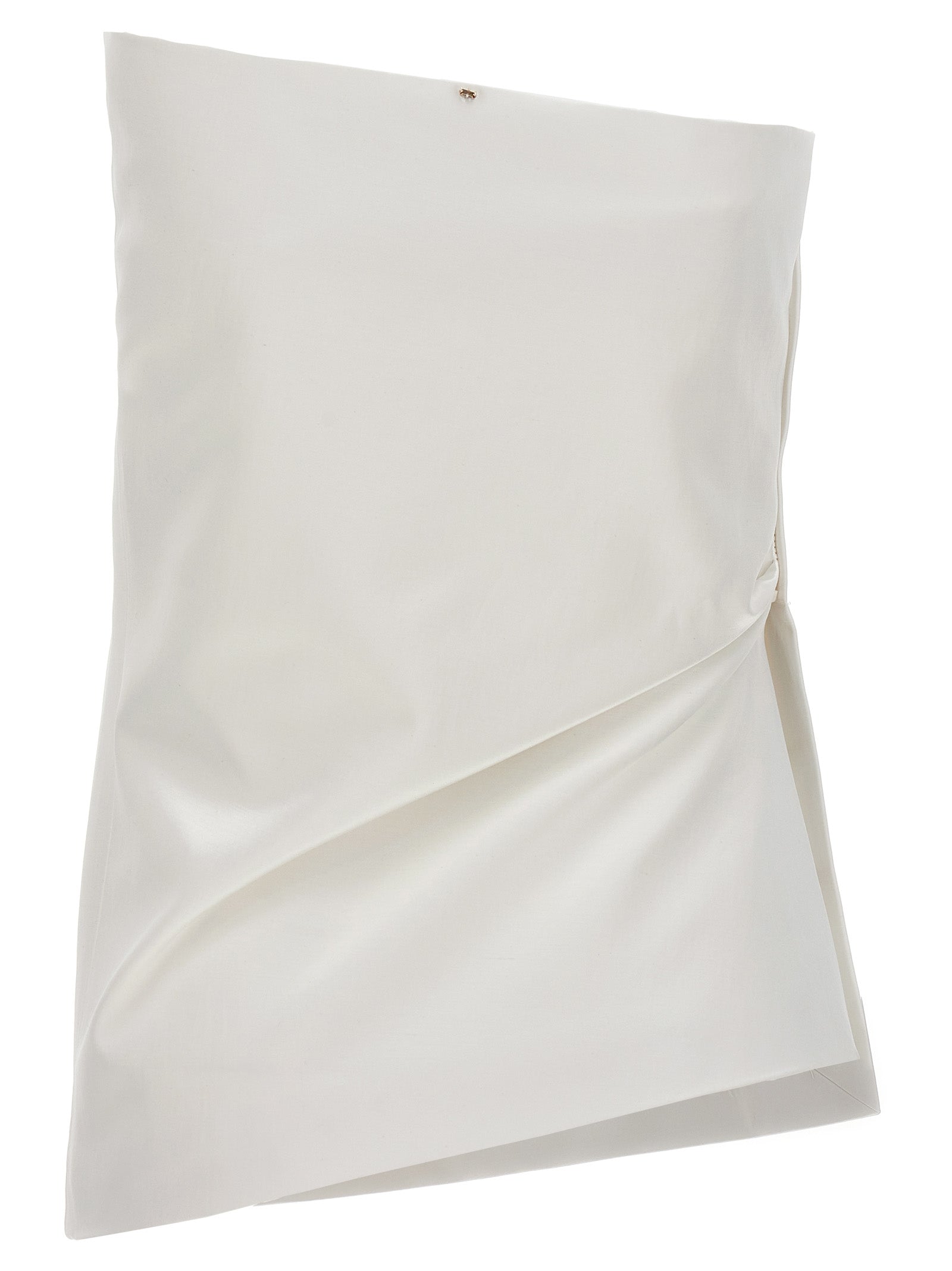 Sportmax White Cotton Blouse – Exquisite Off-the-Shoulder Elegance
