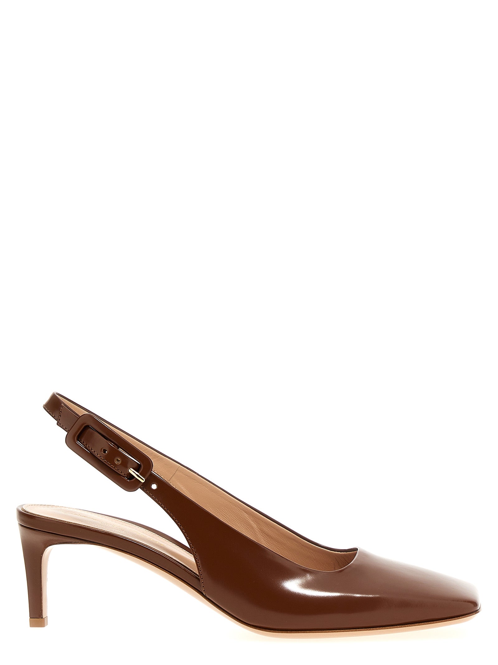 Experience the exquisite Gianvito Rossi Brown Goatskin Mid Heel Pumps, where luxurious craftsmanship meets timeless elegance, perfect for the discerning trendsetter.