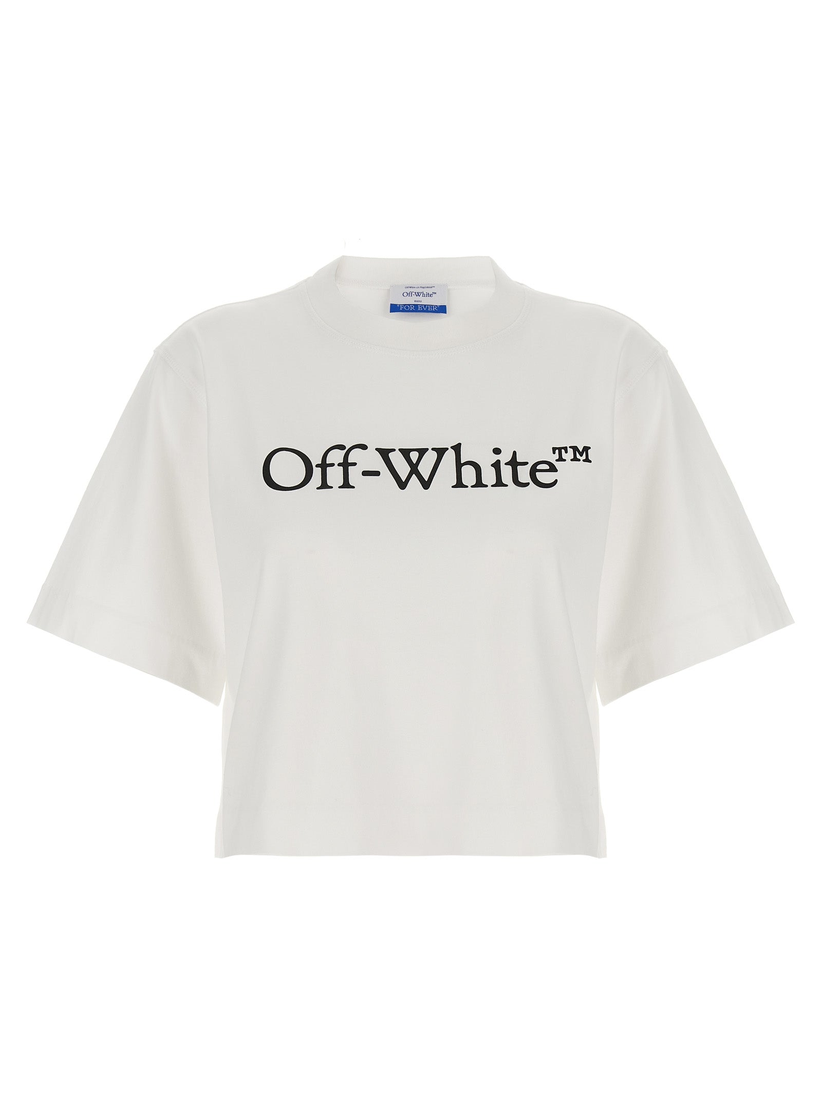 Elevate your wardrobe with Off-White's exquisite cropped crew neck t-shirt, crafted from 100% cotton for effortless luxury and timeless style.