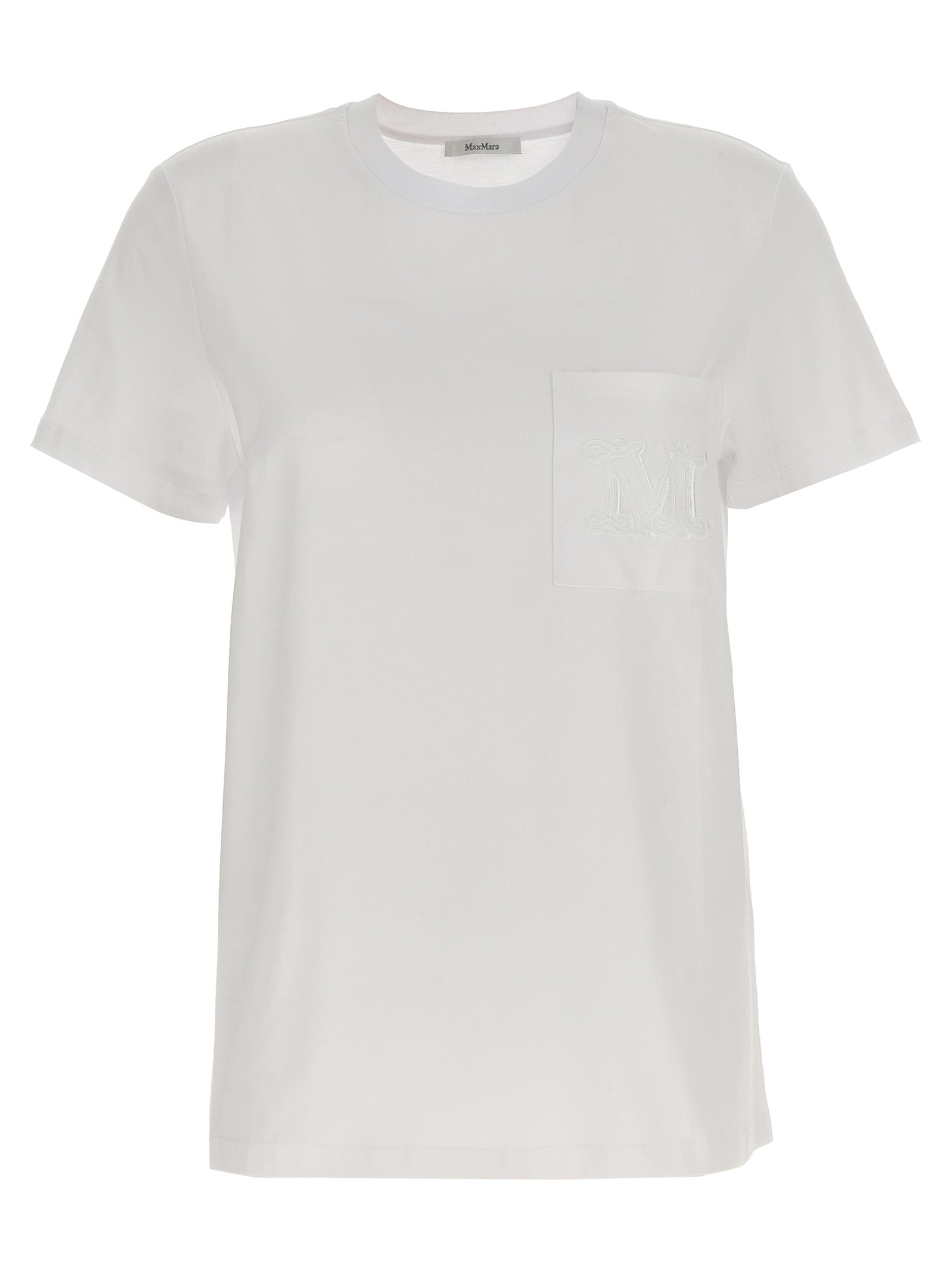 Elevate your wardrobe with the Max Mara White Cotton T-Shirt, a luxurious essential crafted from pure cotton, embodying effortless elegance and artisanal sophistication.