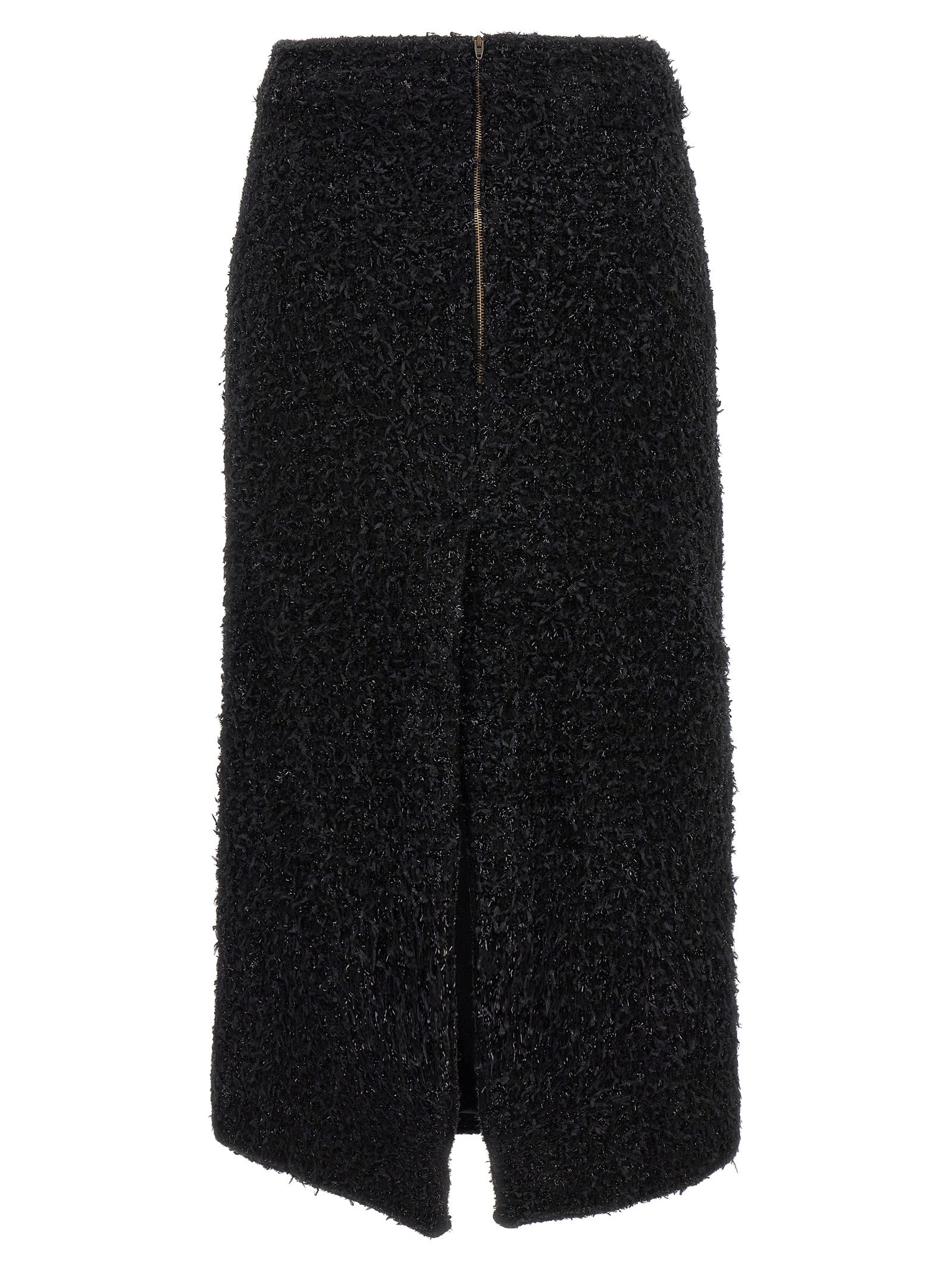 Balenciaga Black Cotton Midi Skirt – Artisanal Luxury Elegance