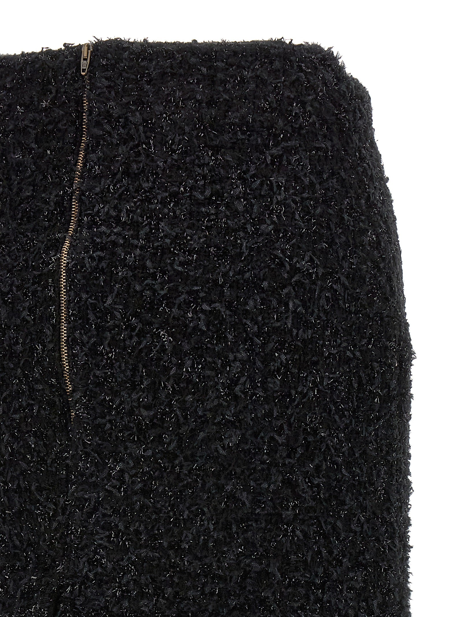 Balenciaga Black Cotton Midi Skirt - Artisanal Luxury Couture