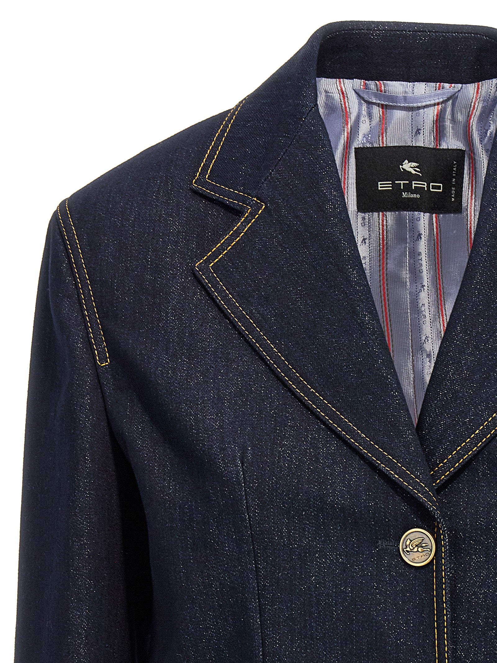 Etro Blue Cotton Blazer