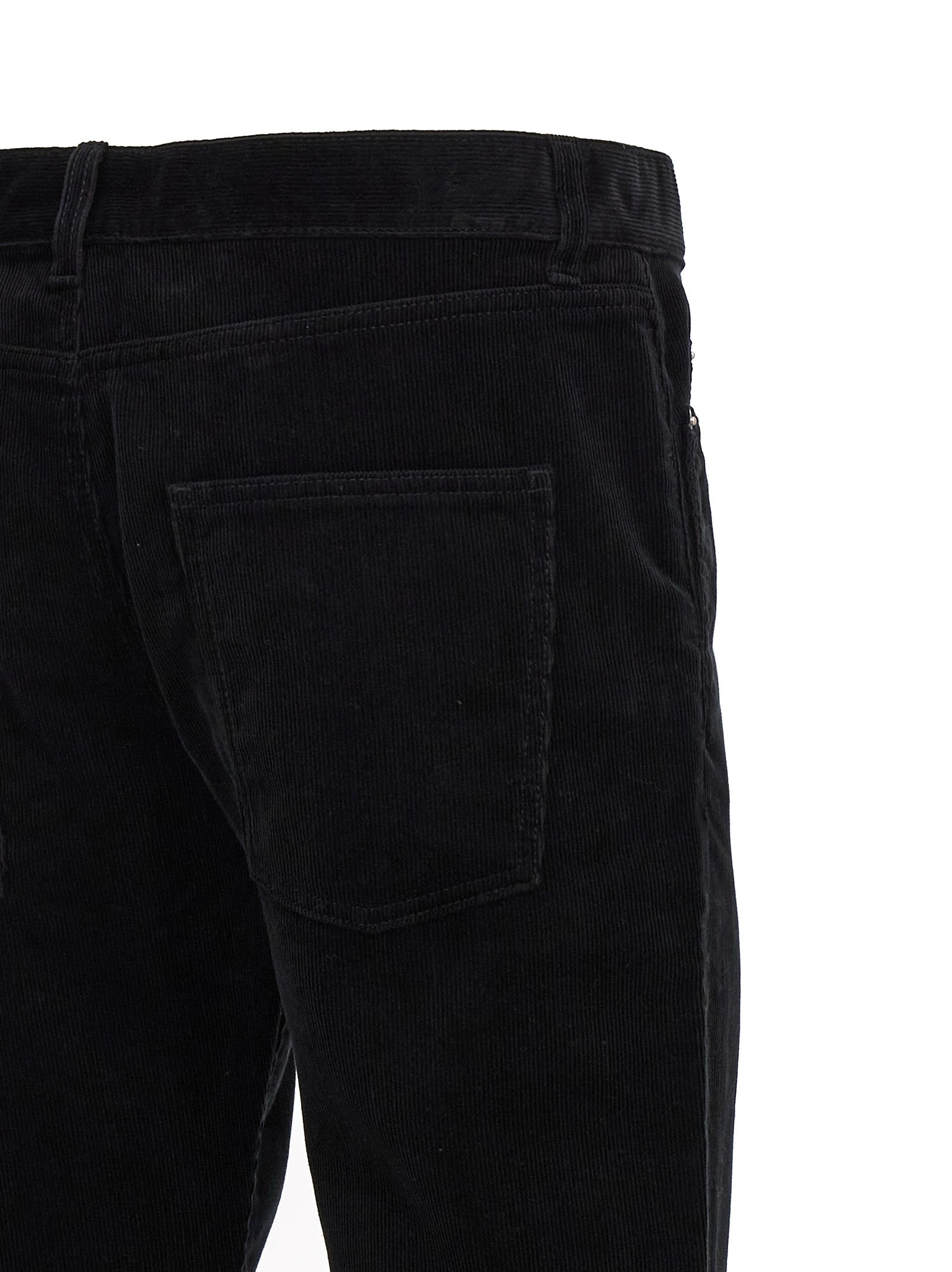 Indulge in the sophistication of Saint Laurent's Black Cotton Casual Pants, where Italian craftsmanship meets timeless elegance for the discerning individual.