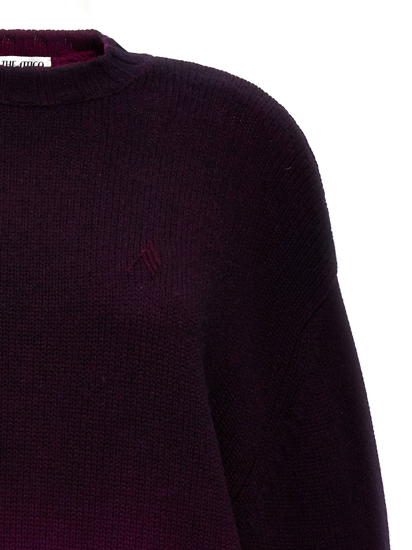Indulge in The Attico Purple Wool Short Dress, a luxurious blend of wool and cashmere, embodying sophistication and timeless elegance for the discerning individual.