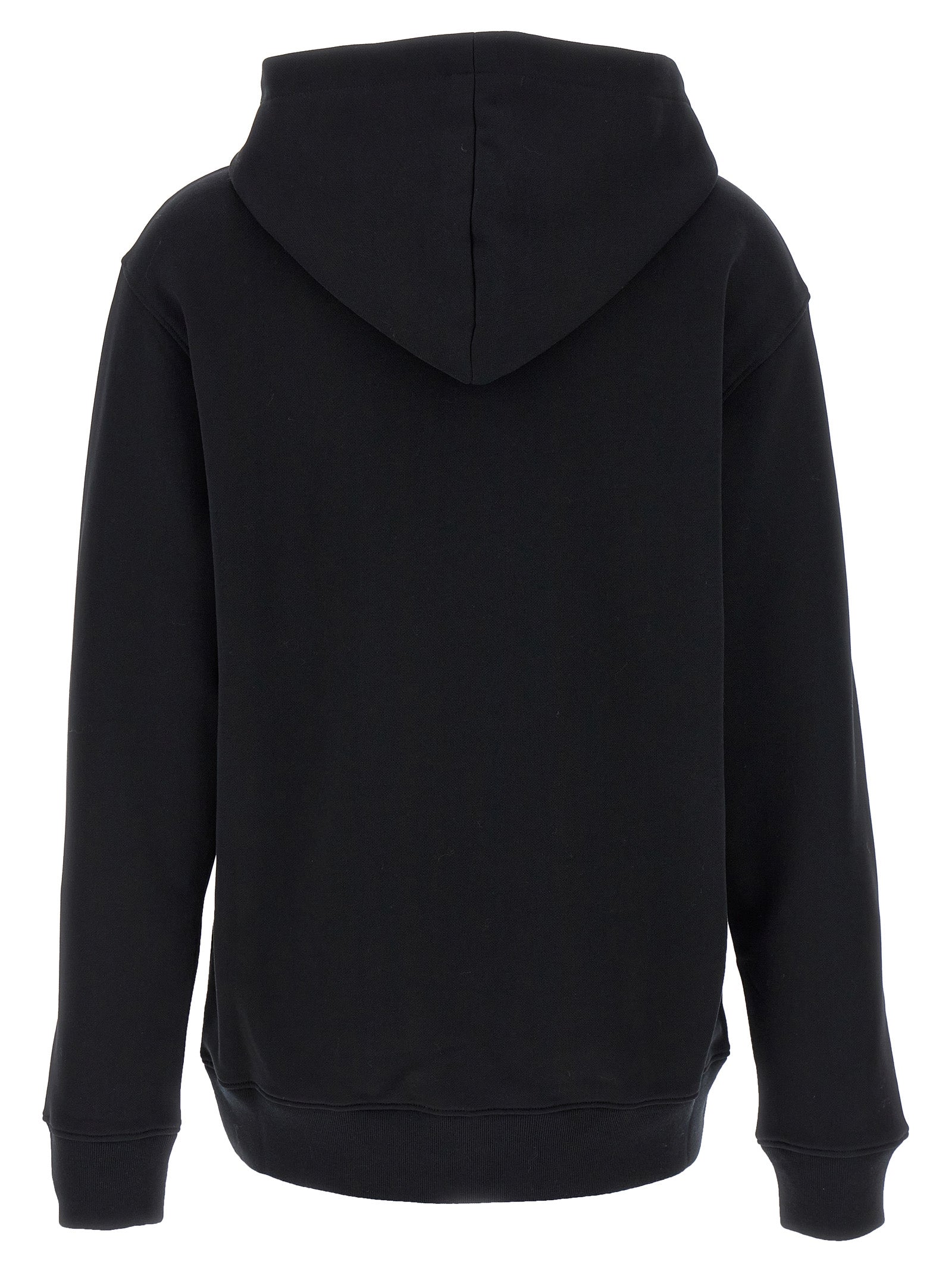 Indulge in the Moschino Black Cotton Hoodie, a statement of luxury and individuality crafted from premium cotton, perfect for those who embrace elegance and confidence.