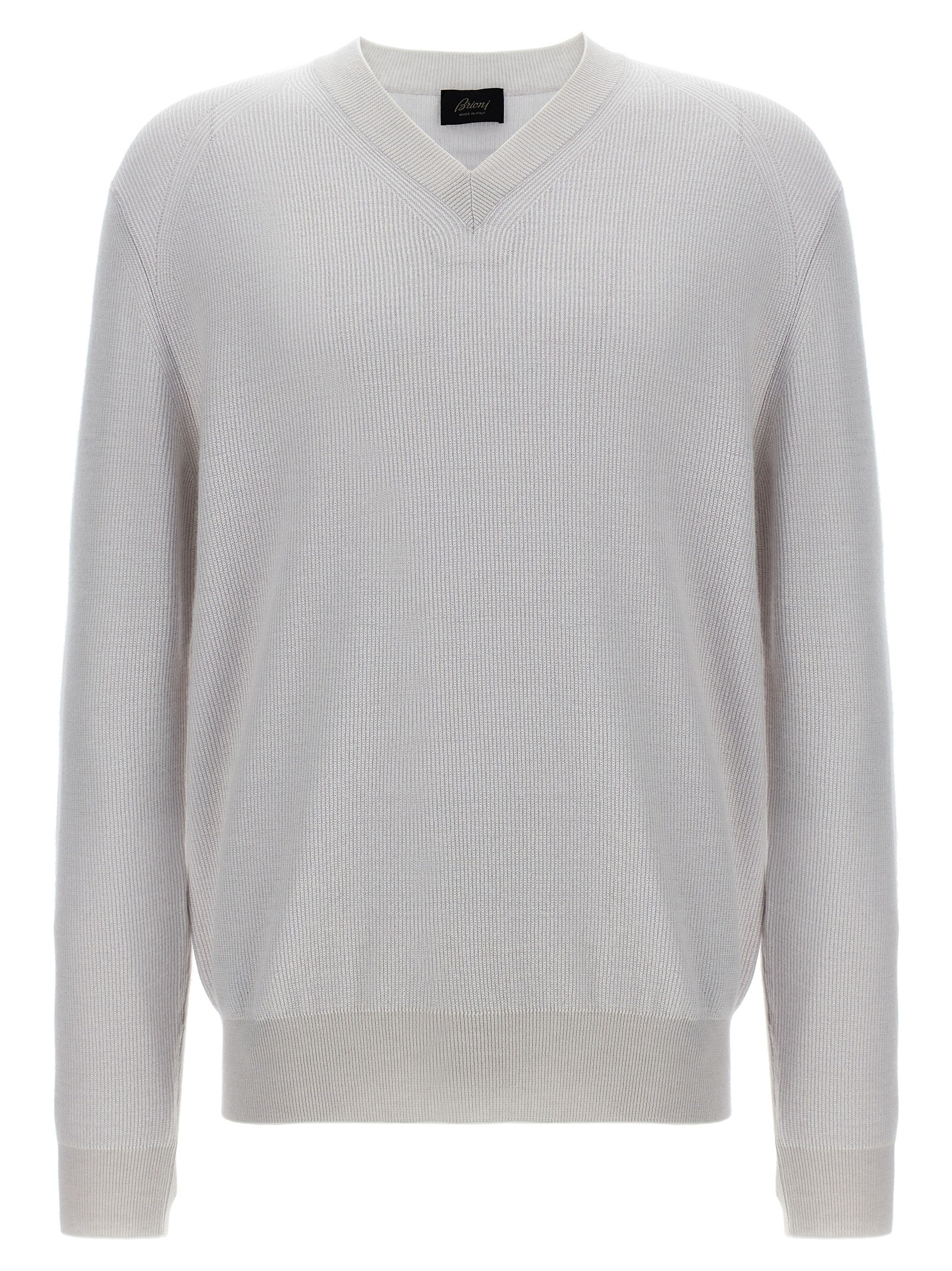 Brioni White Cashmere Cardigan - Designer Luxury Couture