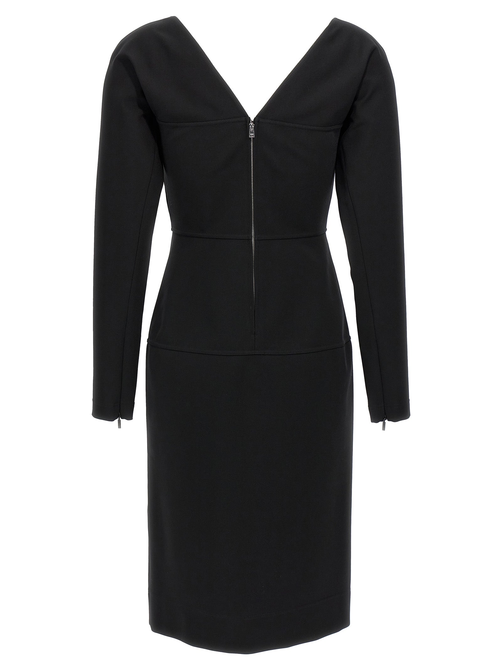 Elevate your elegance with the Fendi Black Viscose Midi Dress, a masterpiece of luxurious craftsmanship and sensual design, perfect for unforgettable moments.