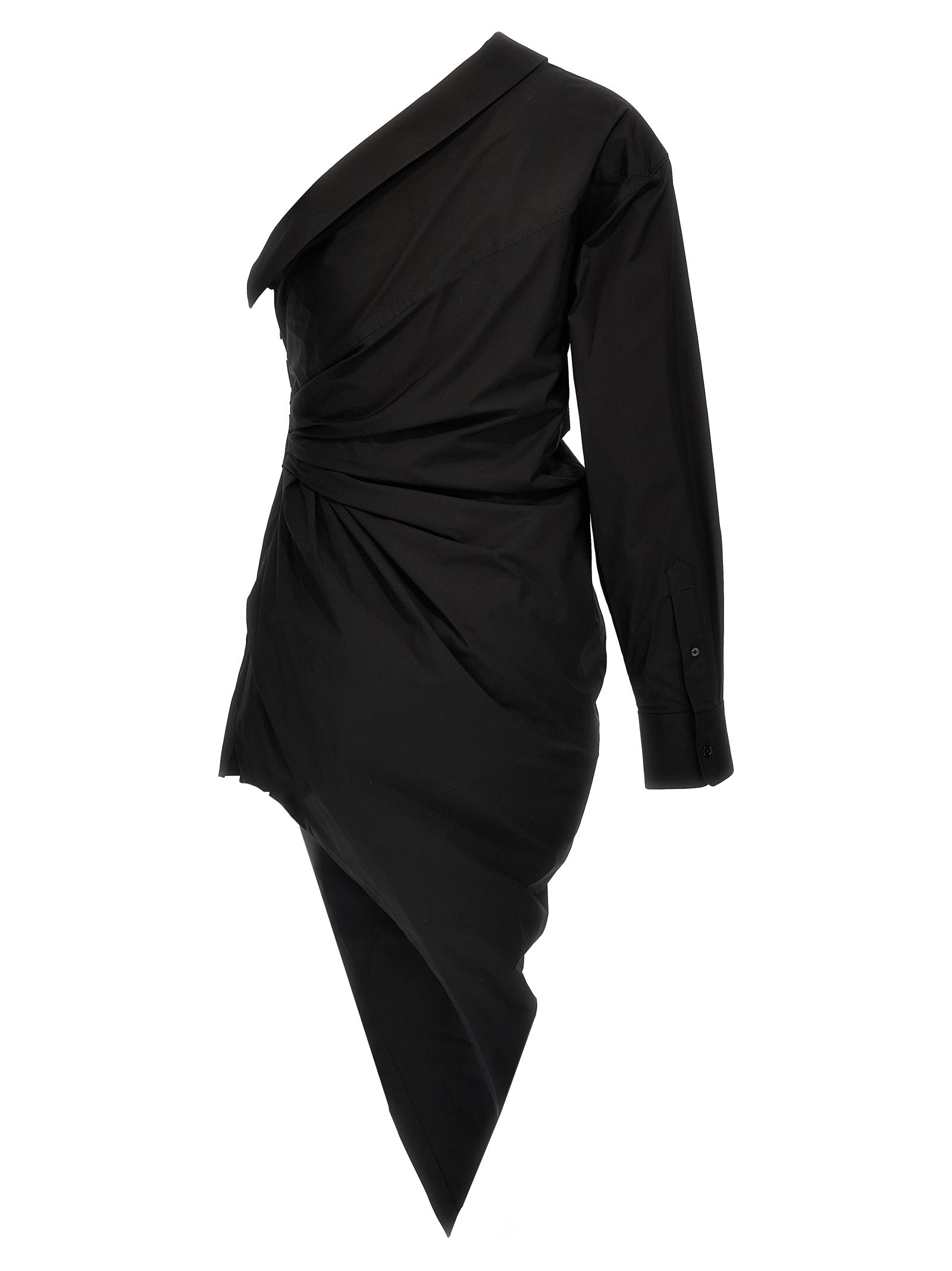 Alexander Wang Black Cotton Short Dress, Designer Couture Elegance