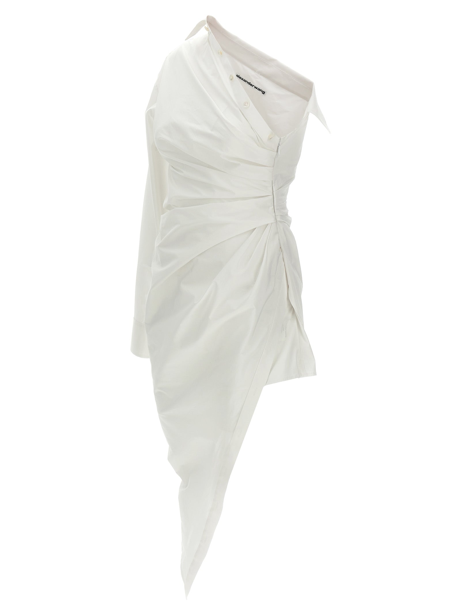 Alexander Wang White Cotton Short Dress, Designer Luxury Couture