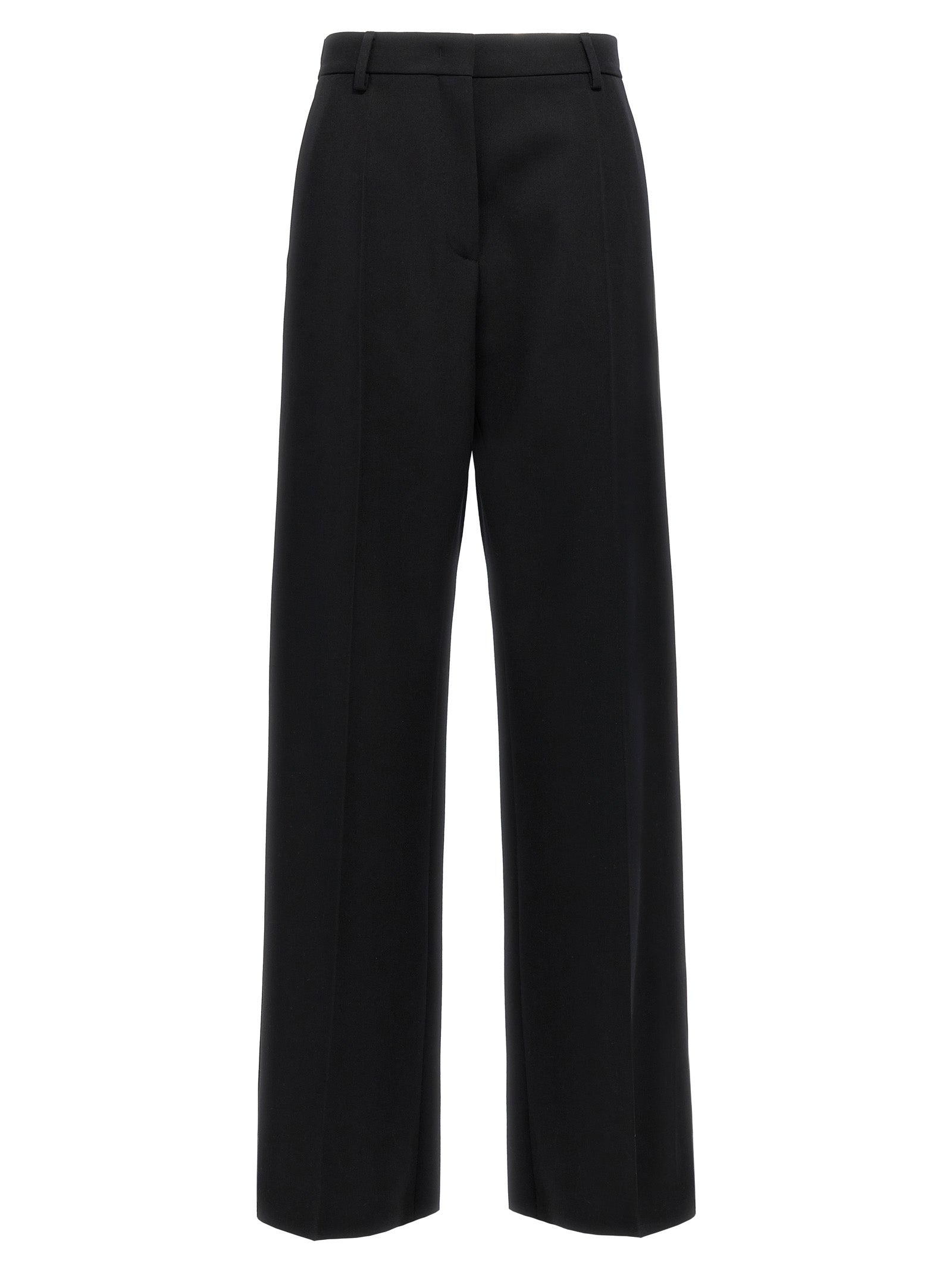 Valentino Garavani Black Virgin Wool Dress Pants, Timeless Couture