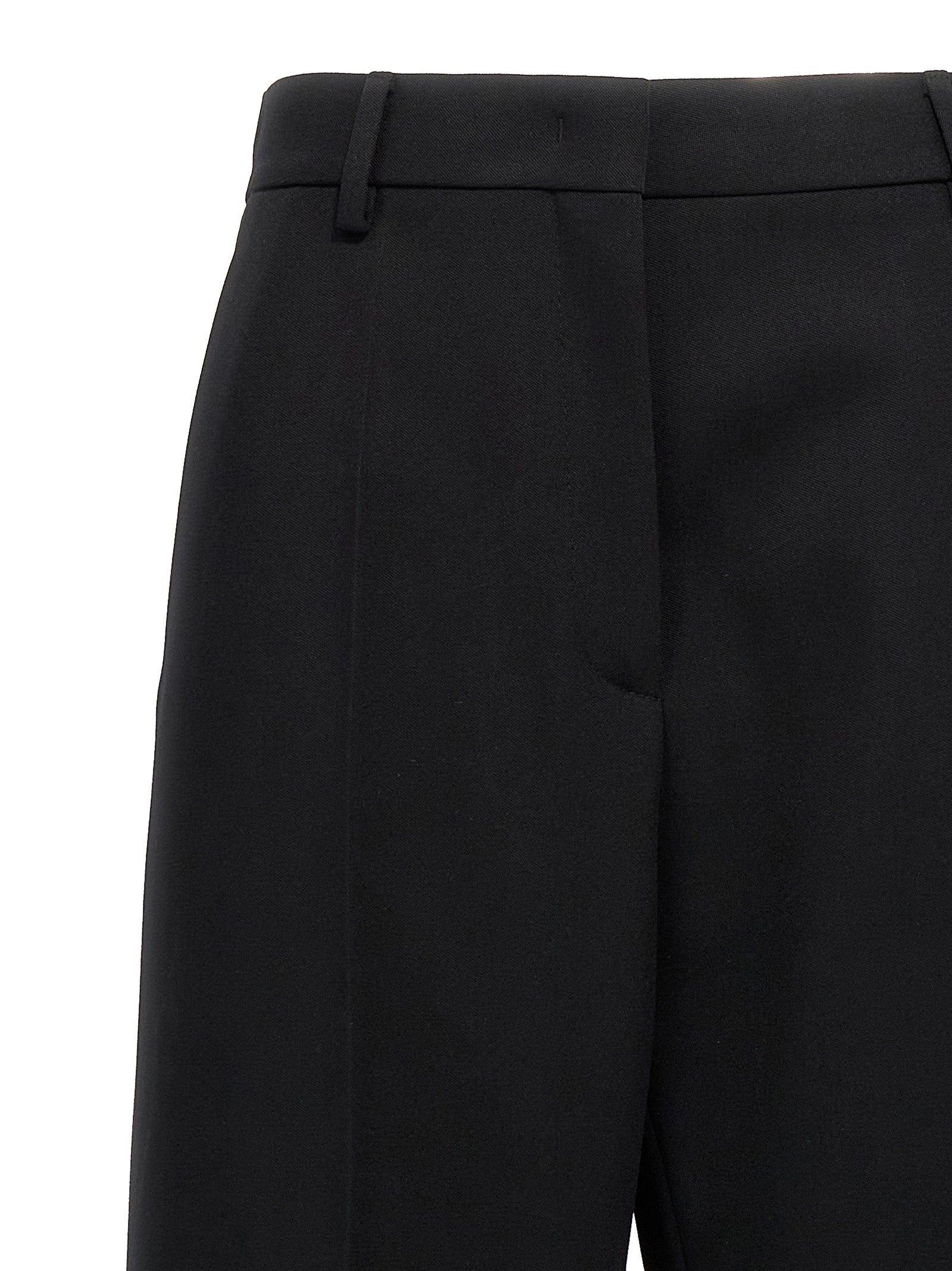 Valentino Garavani Black Virgin Wool Dress Pants, Timeless Couture