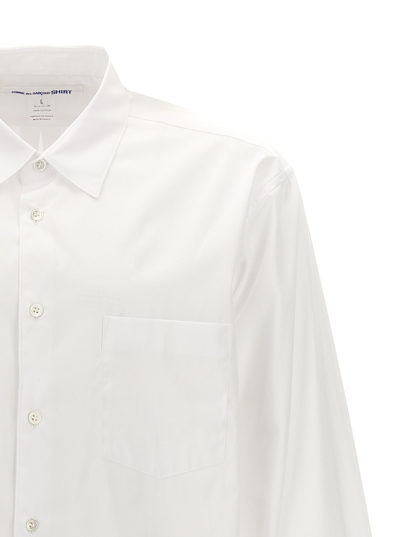 Comme Des Garçons White Cotton Blouse - Timeless Luxury Elegance