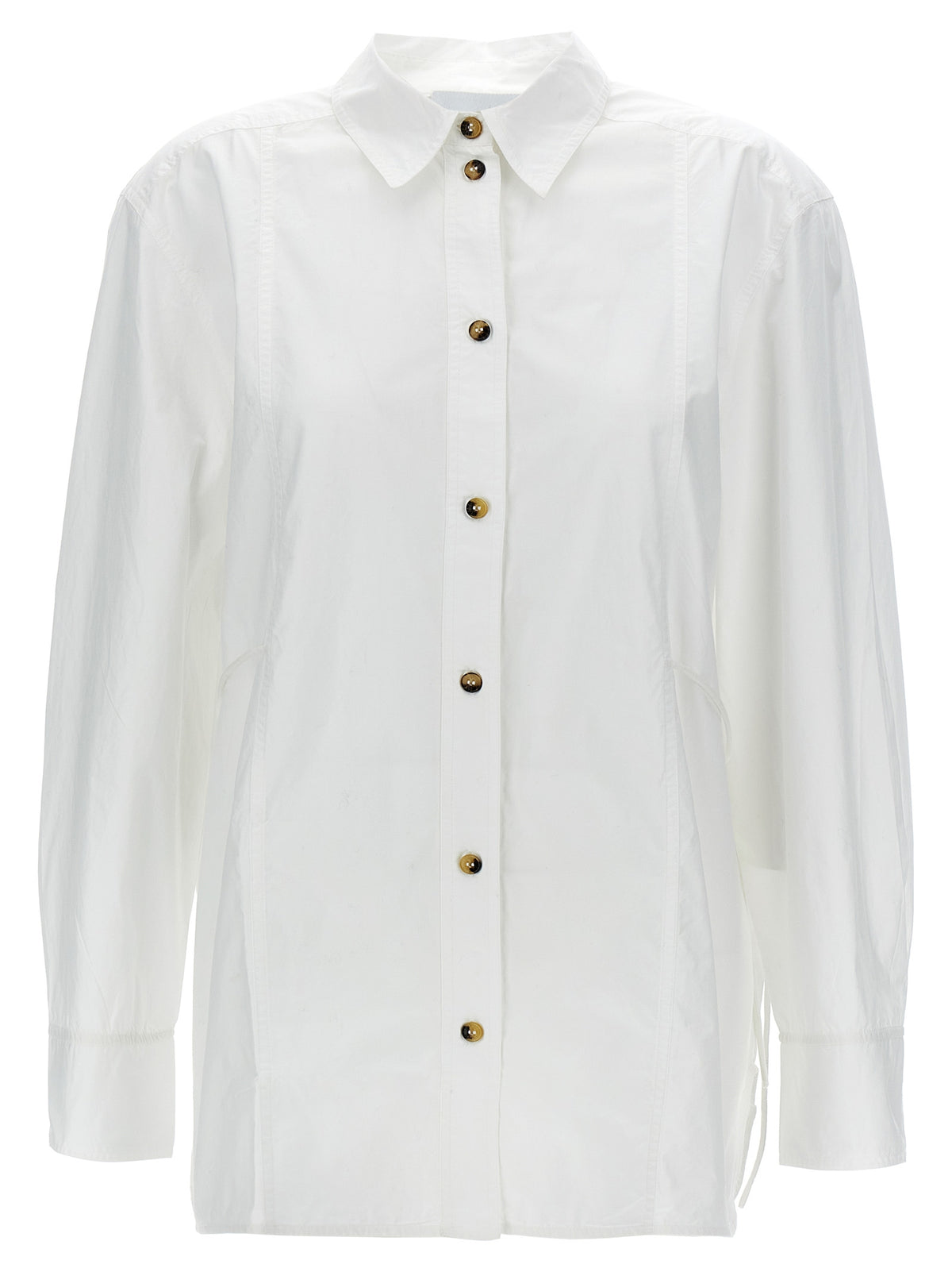 Ganni White Cotton Blouse - Timeless Elegance Redefined