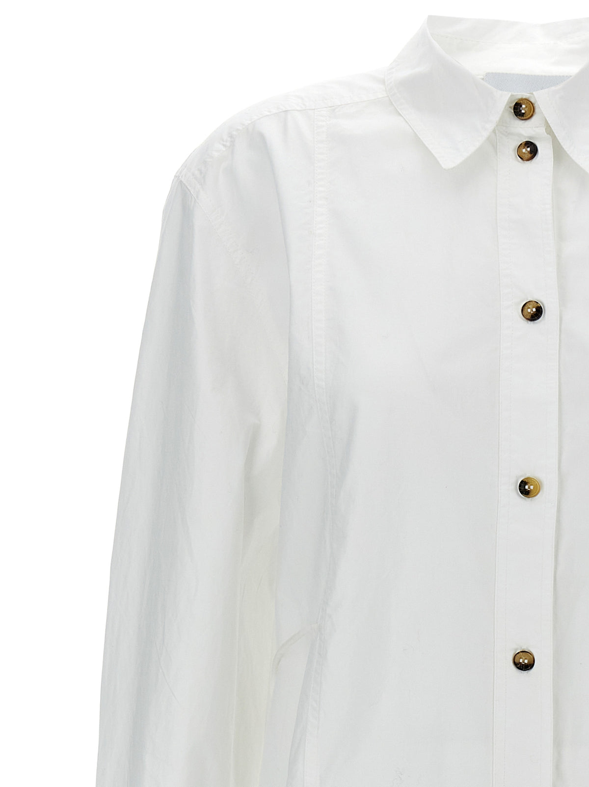 Ganni White Cotton Blouse - Timeless Elegance Redefined