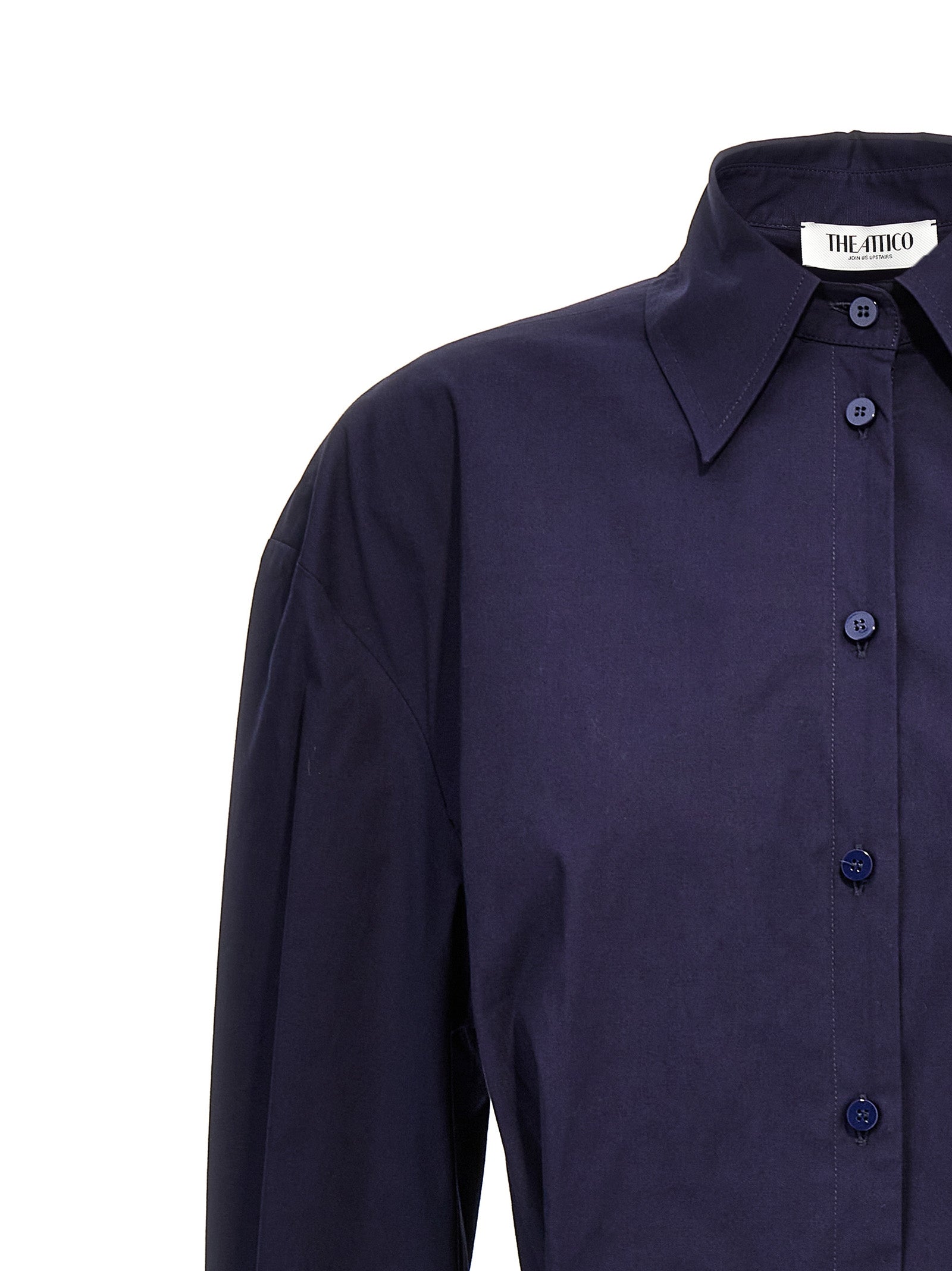 Indulge in The Attico Blue Cotton Short Dress, a luxurious blend of Italian craftsmanship and modern elegance, perfect for those who appreciate timeless sophistication.