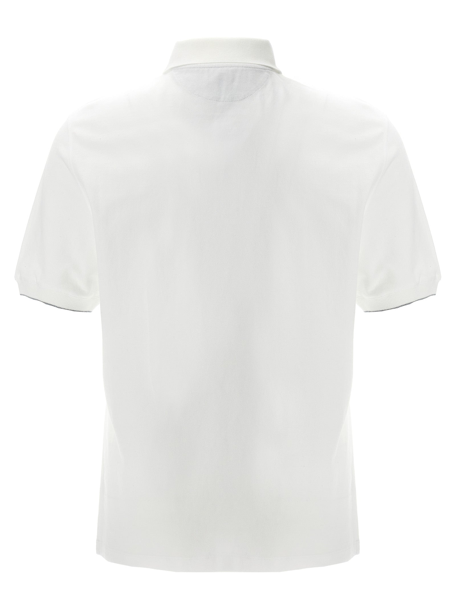 Brunello Cucinelli White Cotton Polo Shirt – Designer Elegance