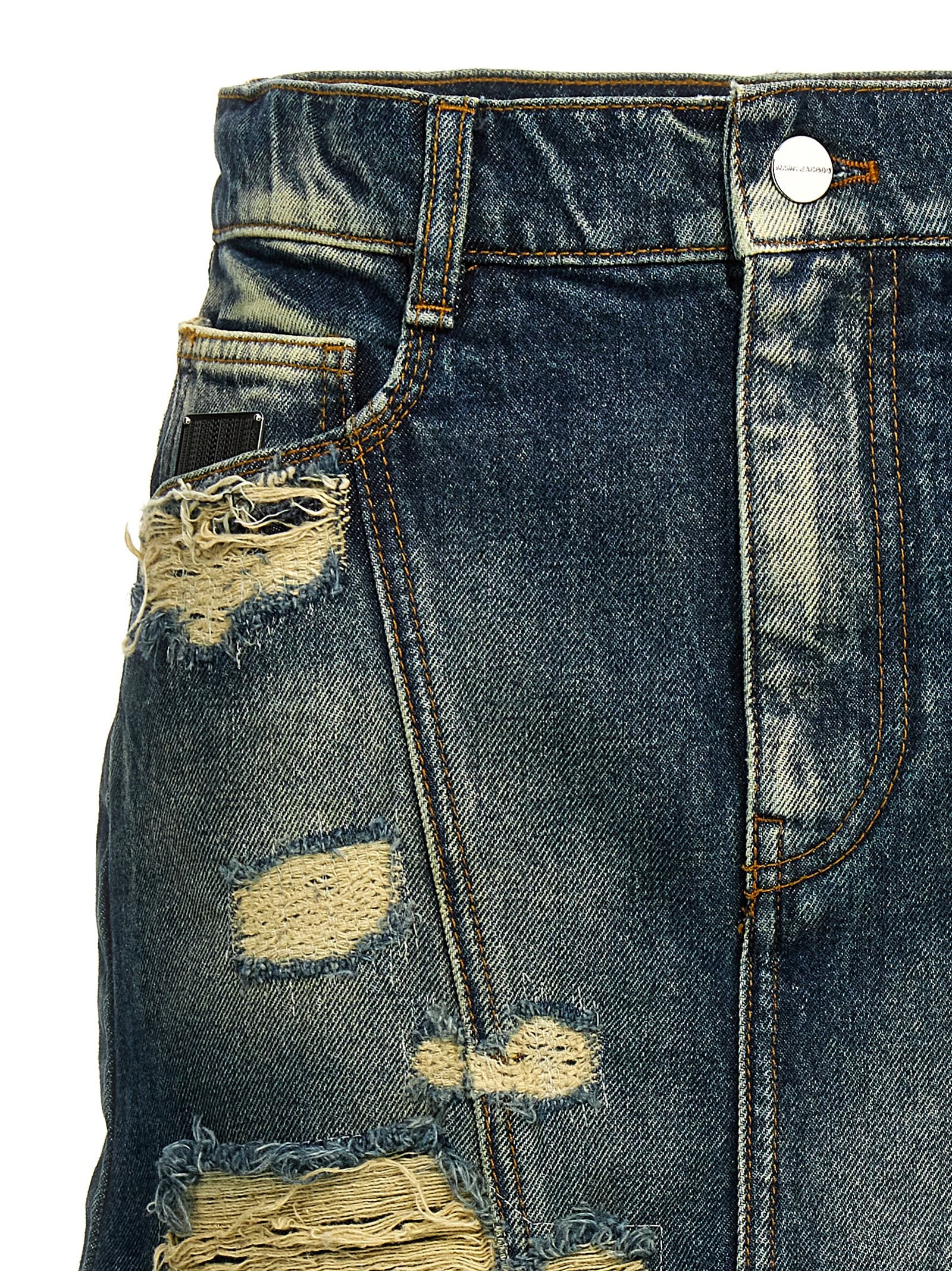 Discover the Marc Jacobs Blue Cotton Long Skirt, a testament to artisanal elegance with its unique Rip and Repair design, perfect for the discerning individual.