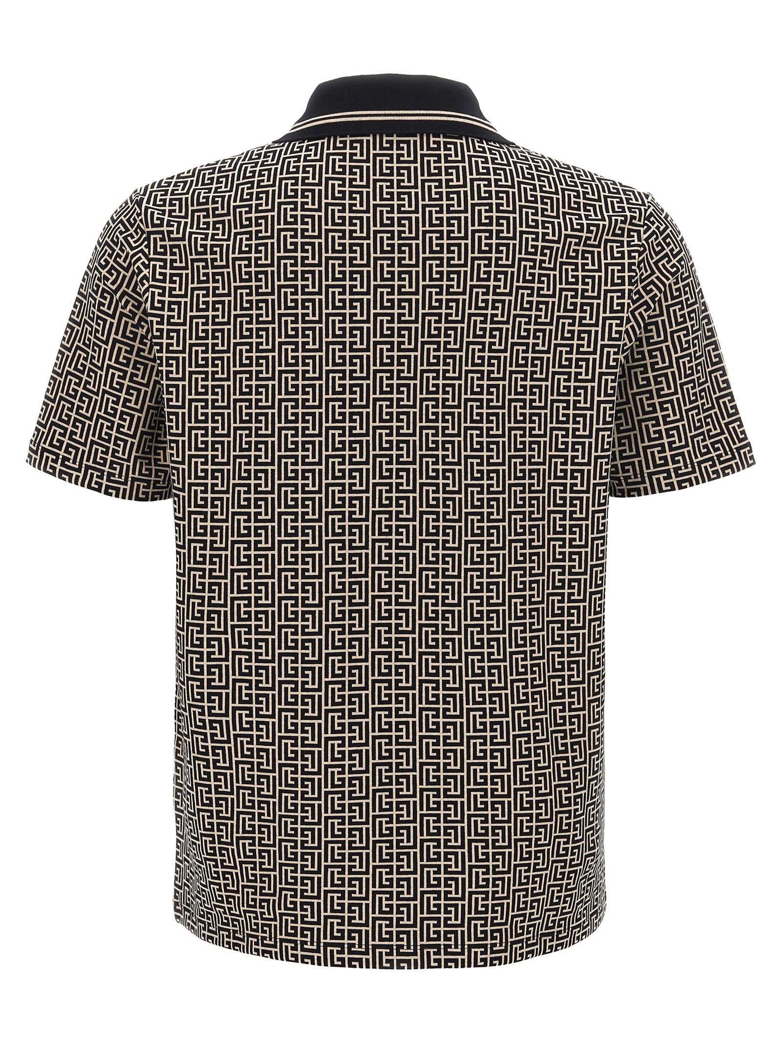 Indulge in the elegance of Balmain's Bicolor Cotton Polo Shirt, where artisanal craftsmanship meets timeless luxury, perfect for the discerning individual.