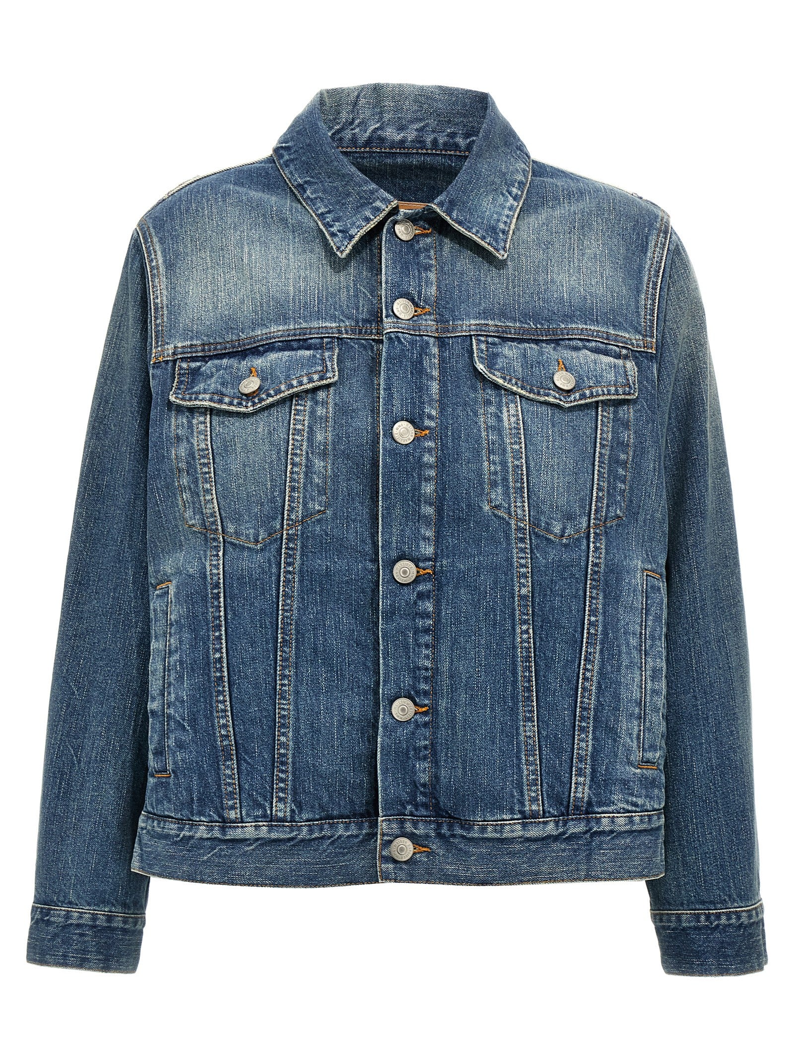 Elevate your wardrobe with the MM6 Maison Margiela Blue Cotton Denim Jacket, a luxurious blend of avant-garde design and timeless craftsmanship, perfect for discerning individuals.