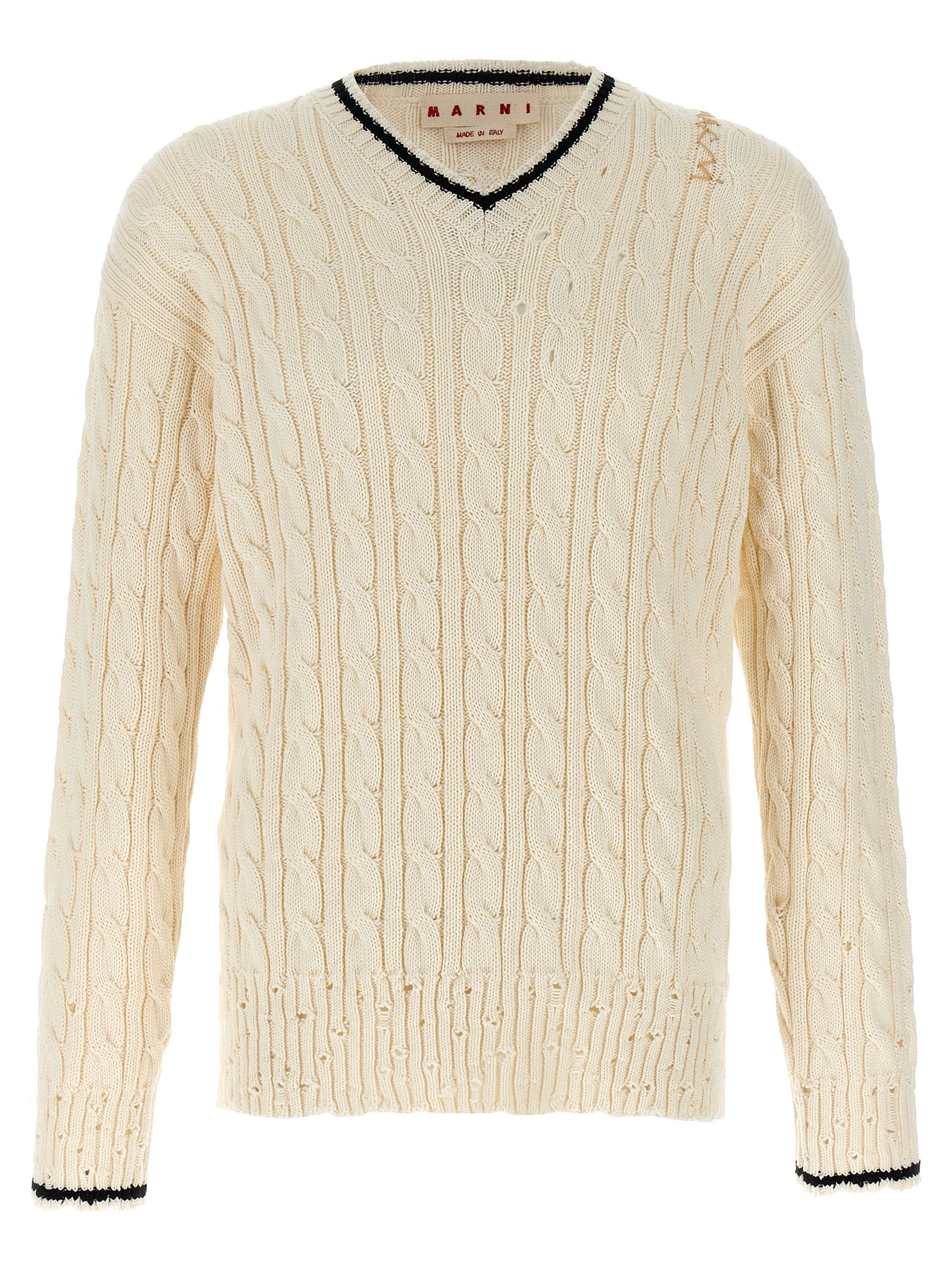 Experience the exquisite Marni White Cotton Cardigan, a luxurious blend of artistry and craftsmanship, perfect for those who appreciate timeless elegance and avant-garde design.