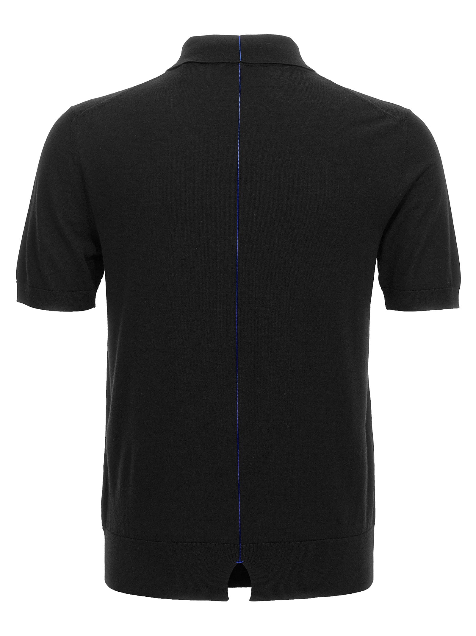 Burberry Black Wool Polo Shirt | Designer Luxury Couture