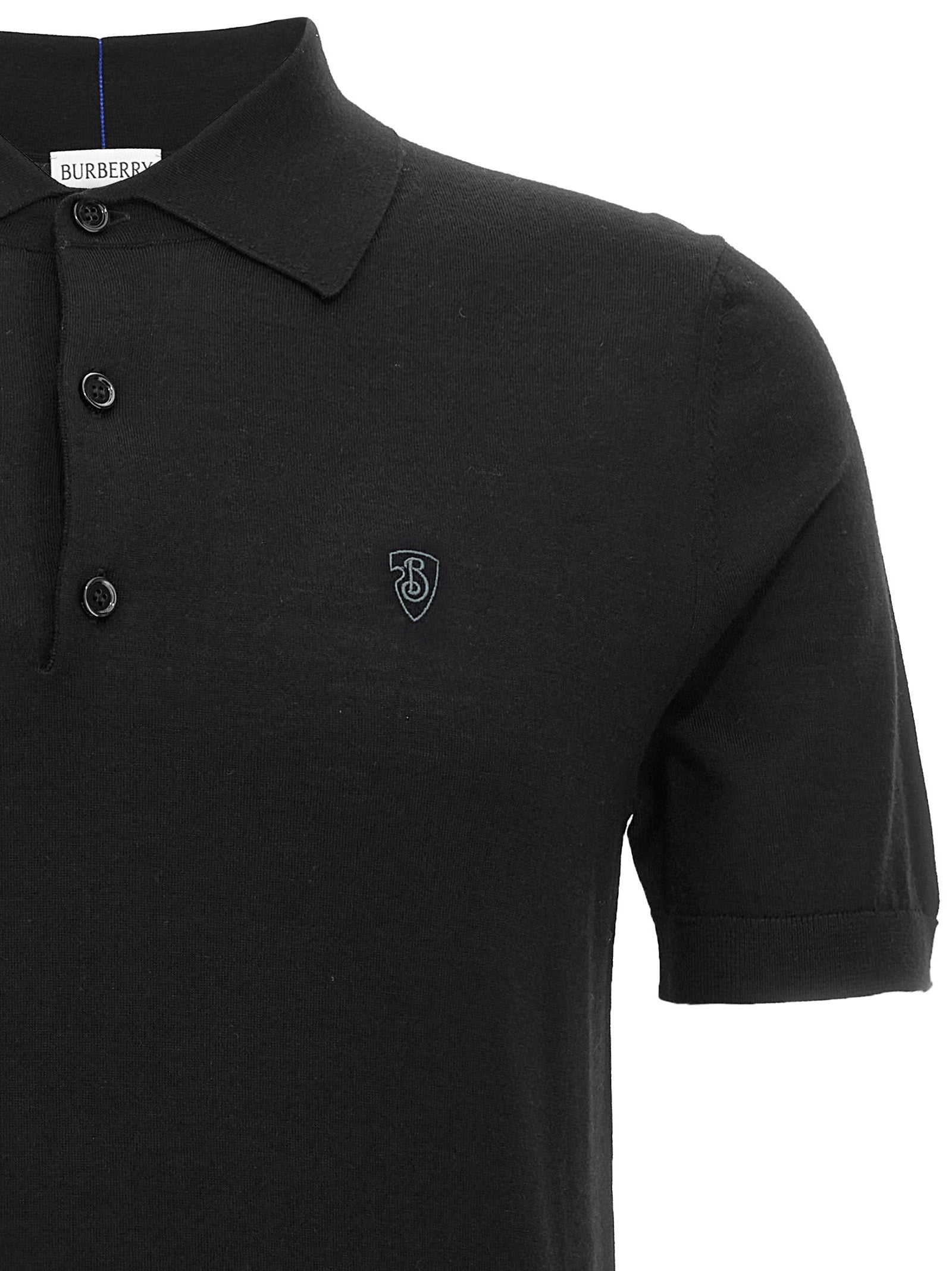 Burberry Black Wool Polo Shirt | Designer Luxury Couture